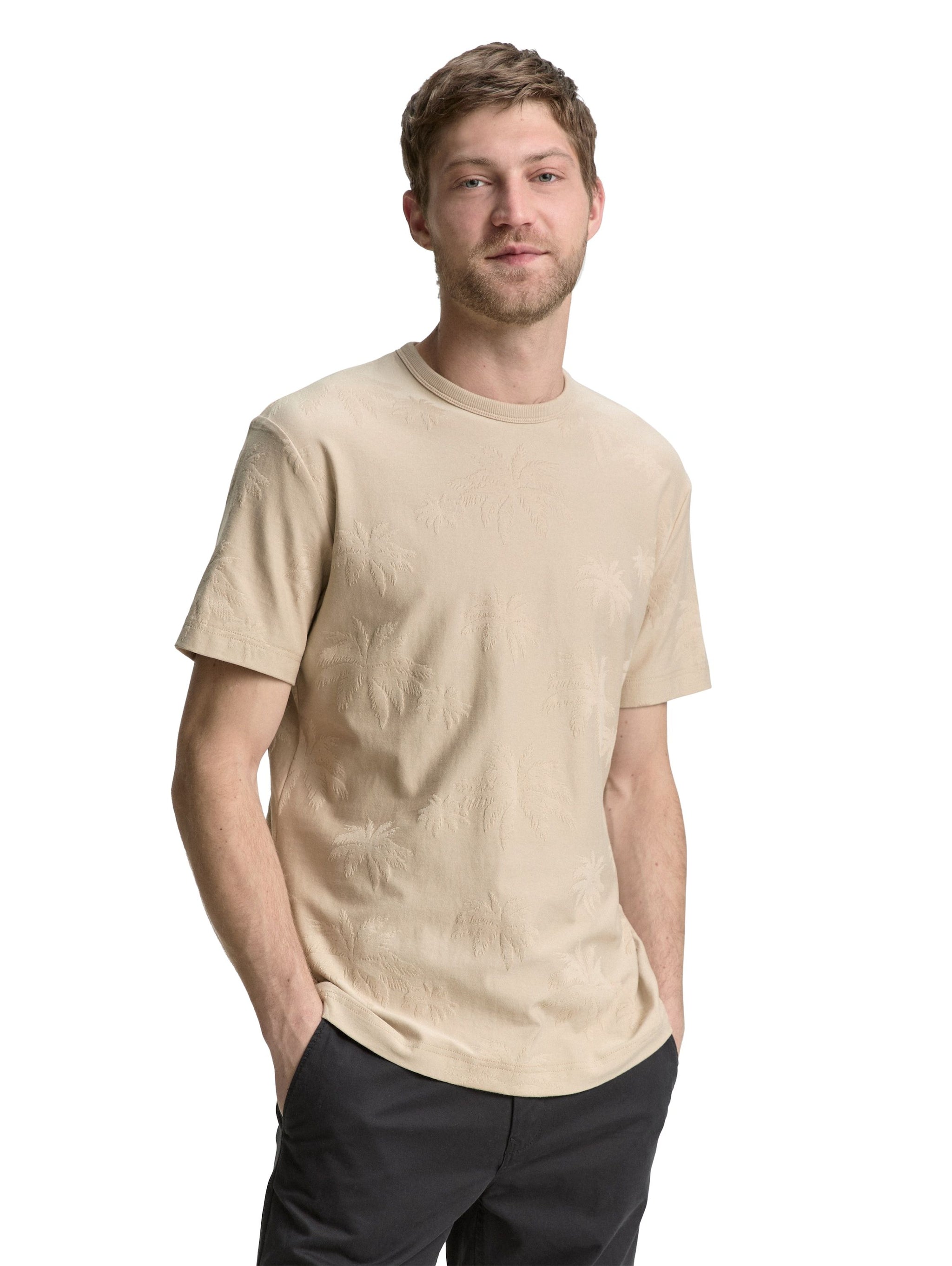 Tom Tailor – Tom Tailor Herren Jacquard T-Shirt