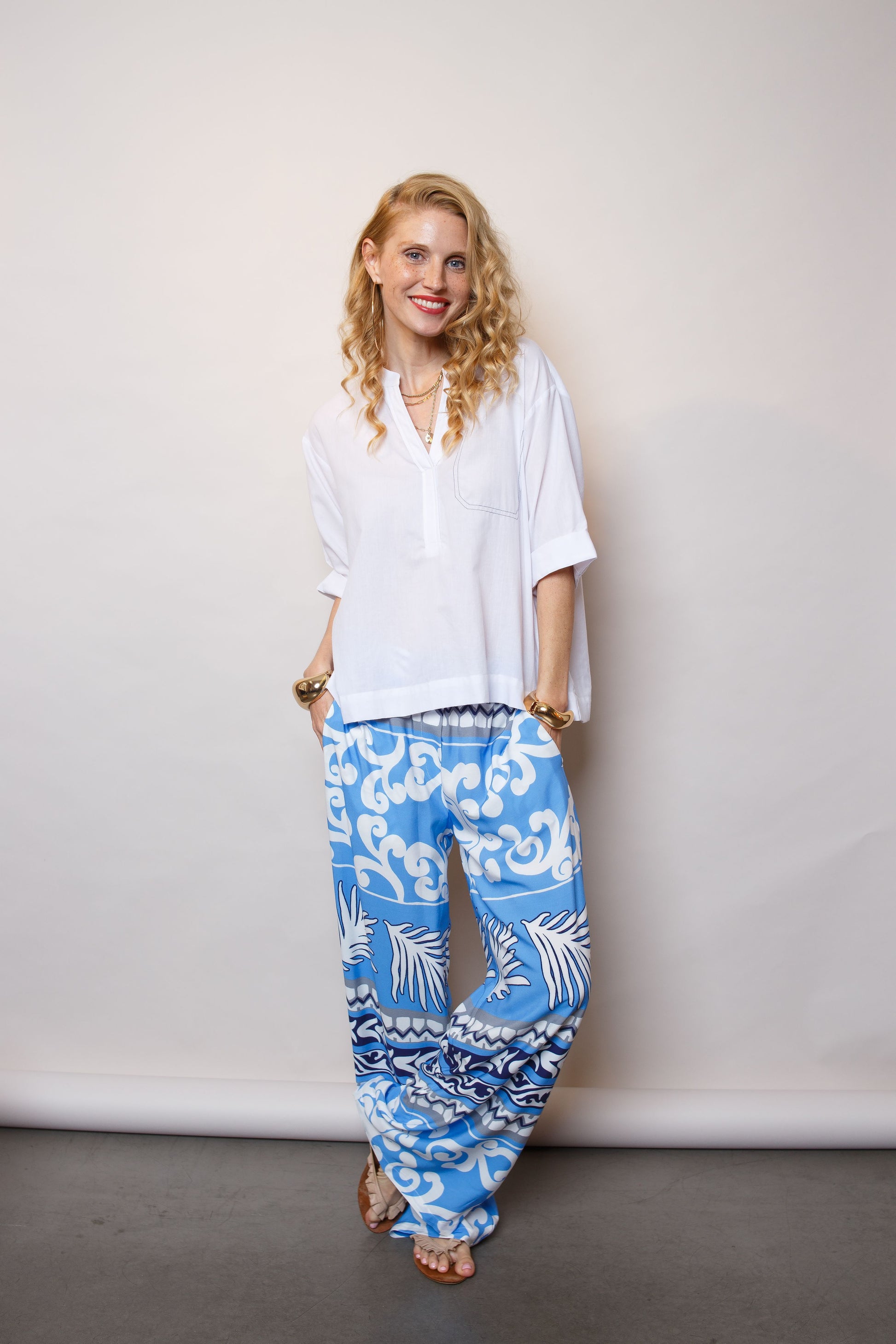 Emily van den Bergh Damen Hose blau