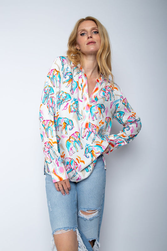 Emily van den Bergh Damen Bluse weiß