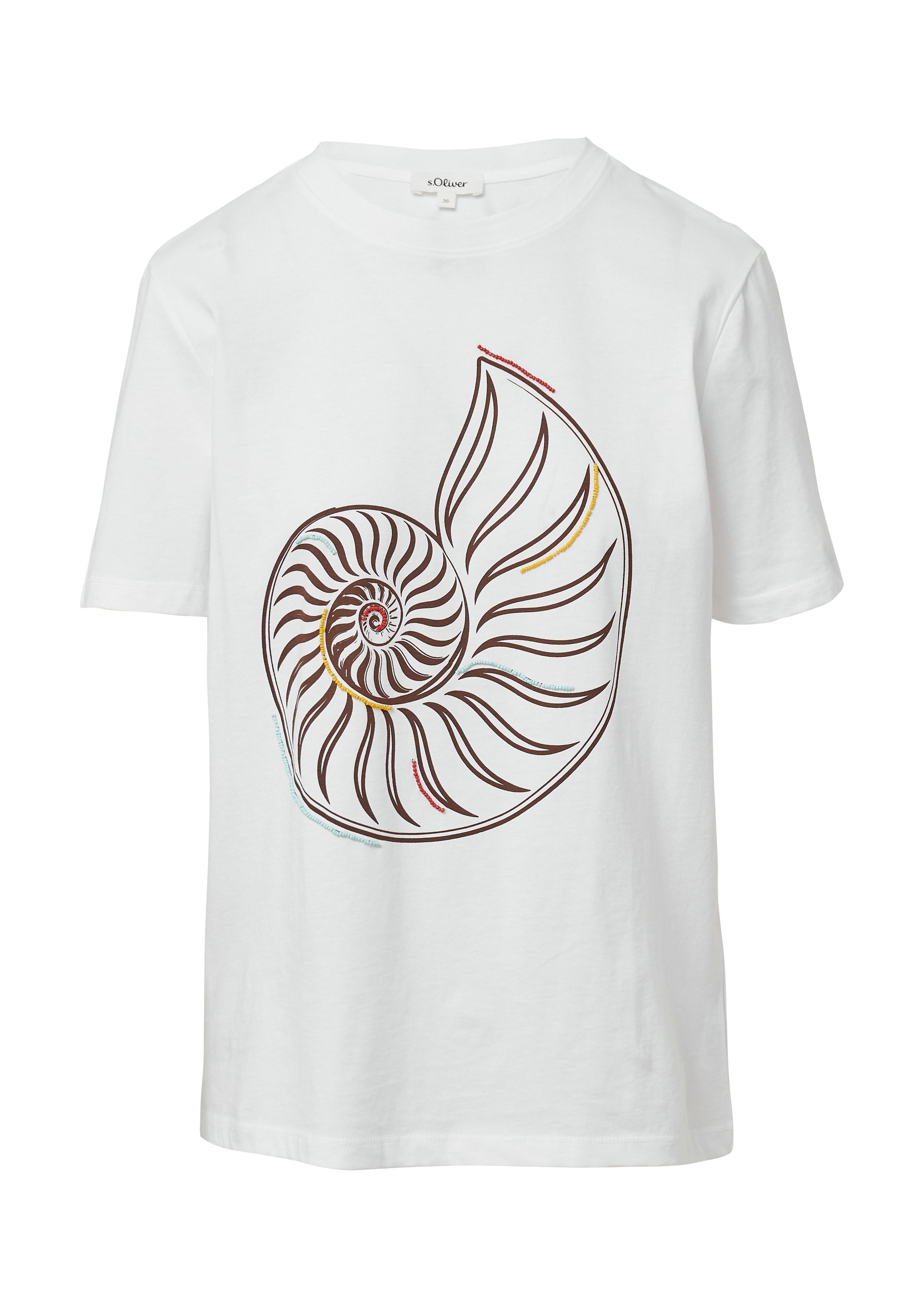 s.Oliver Damen T-Shirt weiß