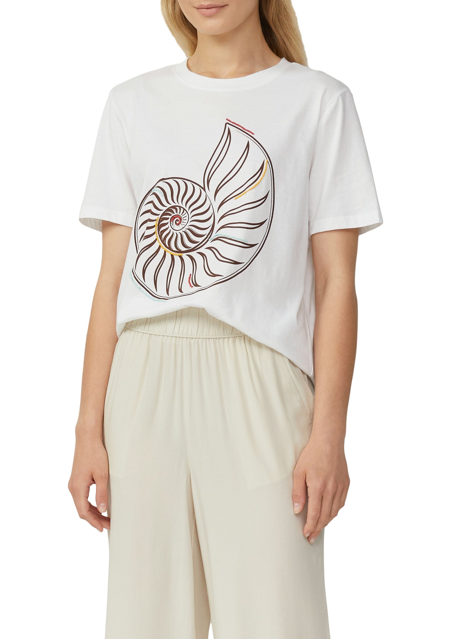 s.Oliver Damen T-Shirt weiß