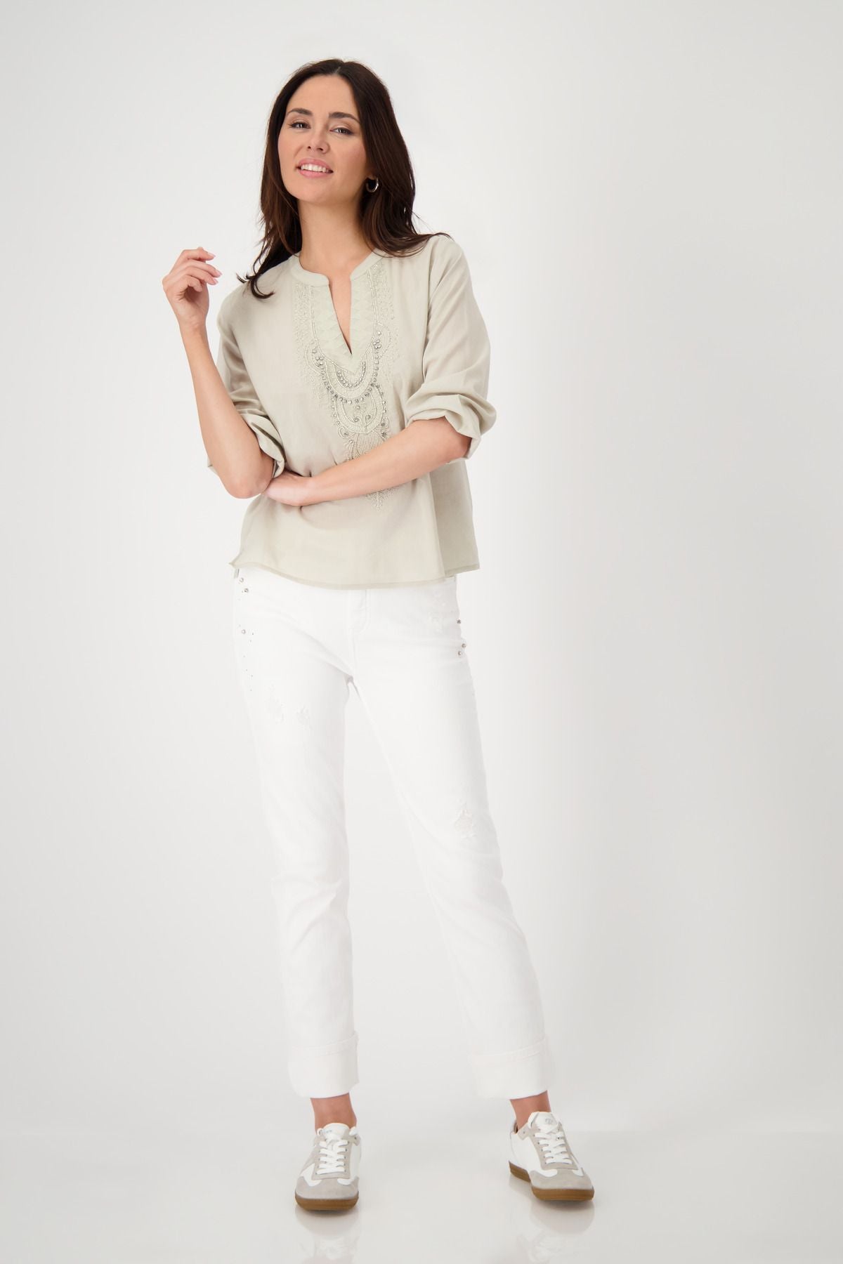 Monari Damen Bluse beige