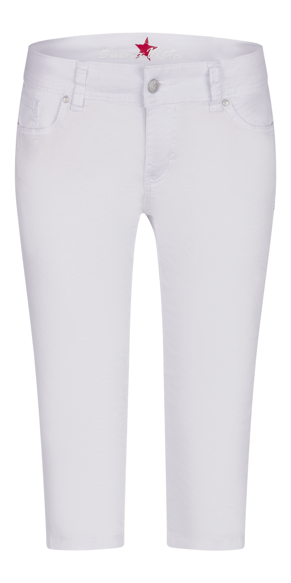 Buena Vista Damen Capri-Jeans Malibu-Zip weiß
