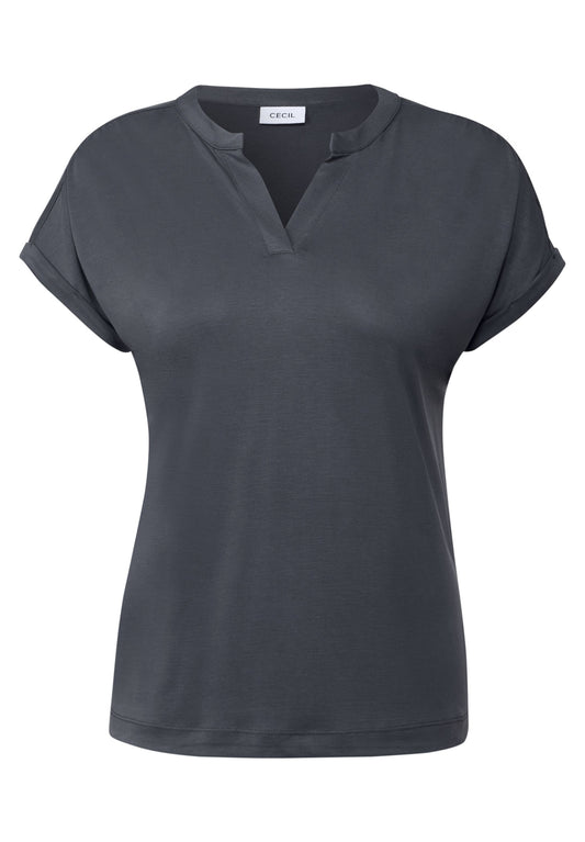 Cecil Damen Cupro Touch Jersey T-Shirt grau