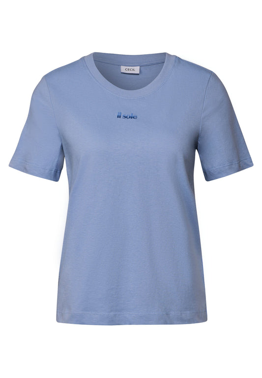 Cecil Damen T-Shirt mit Wording-Detail XXL blau