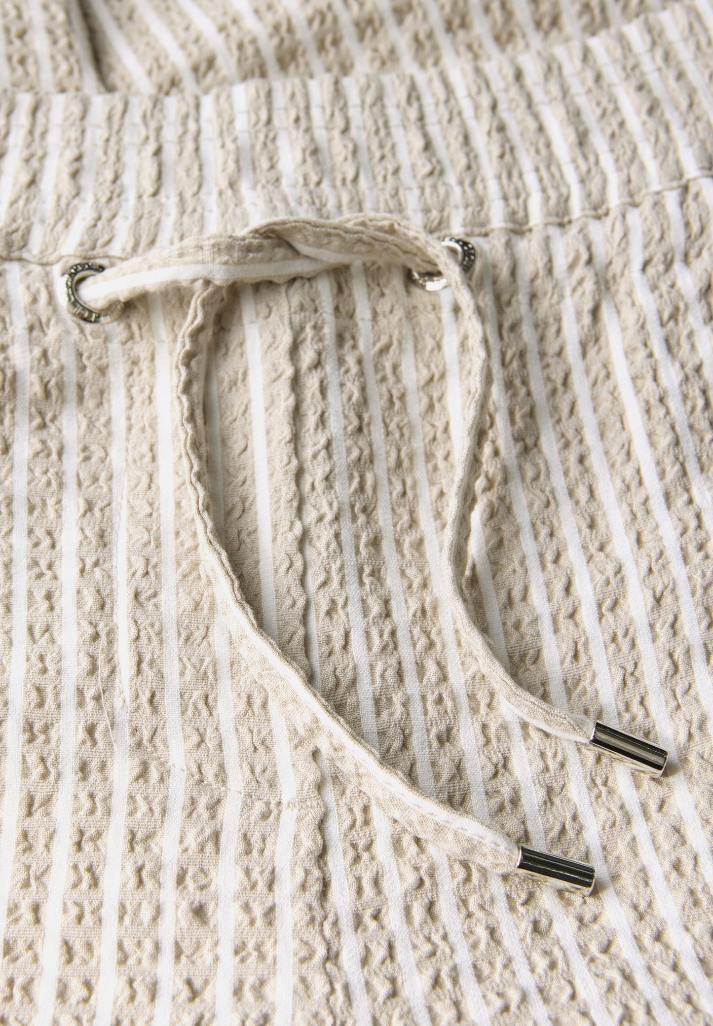Cecil Damen Seersucker Hose beige