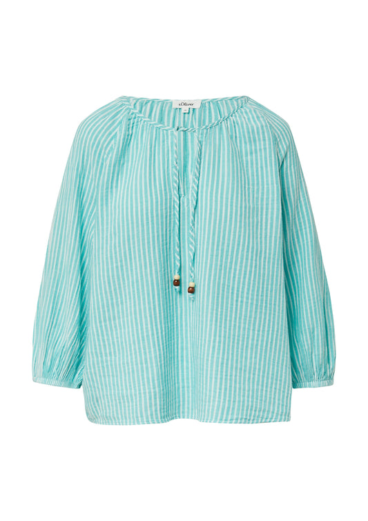 s.Oliver Damen Musselinbluse blau