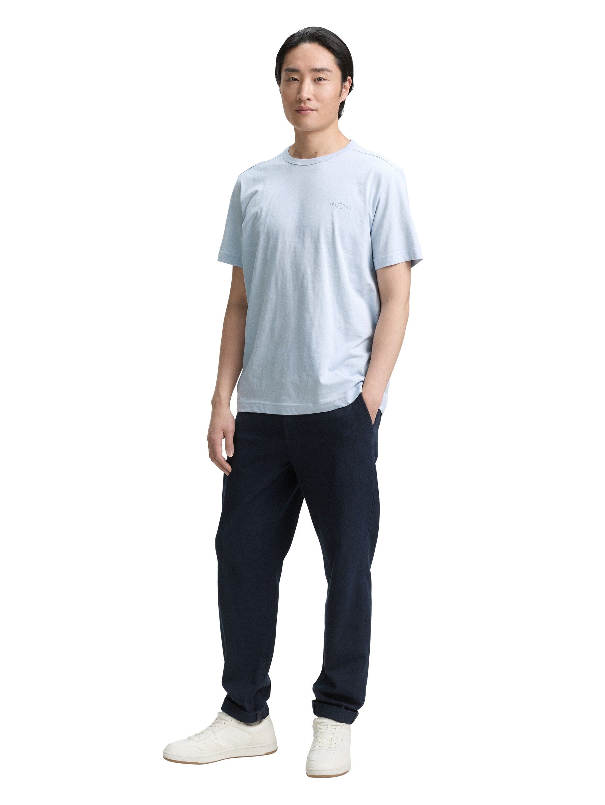 Tom Tailor Basic T-Shirt aus Baumwolle blau