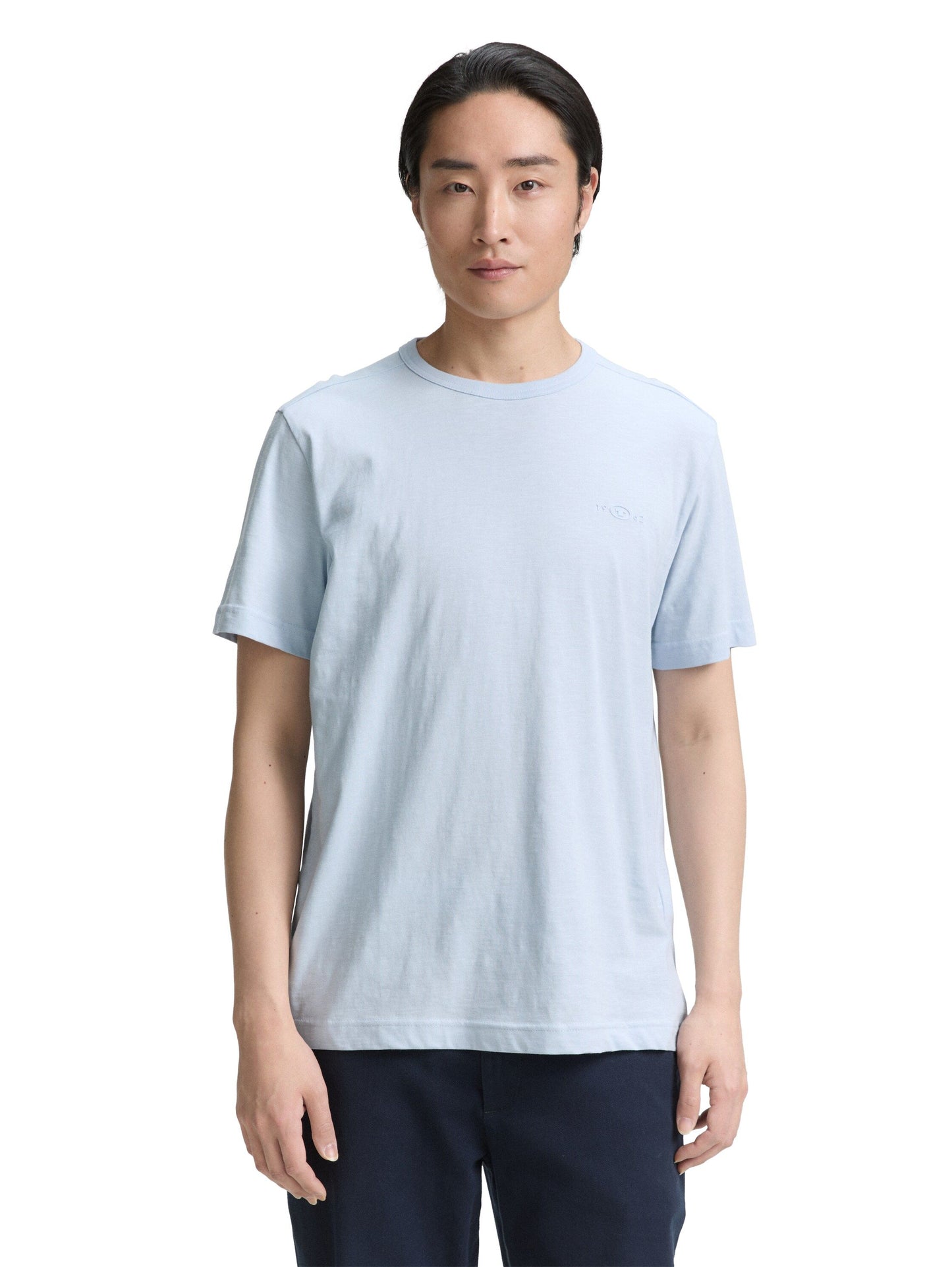 Tom Tailor Basic T-Shirt aus Baumwolle blau