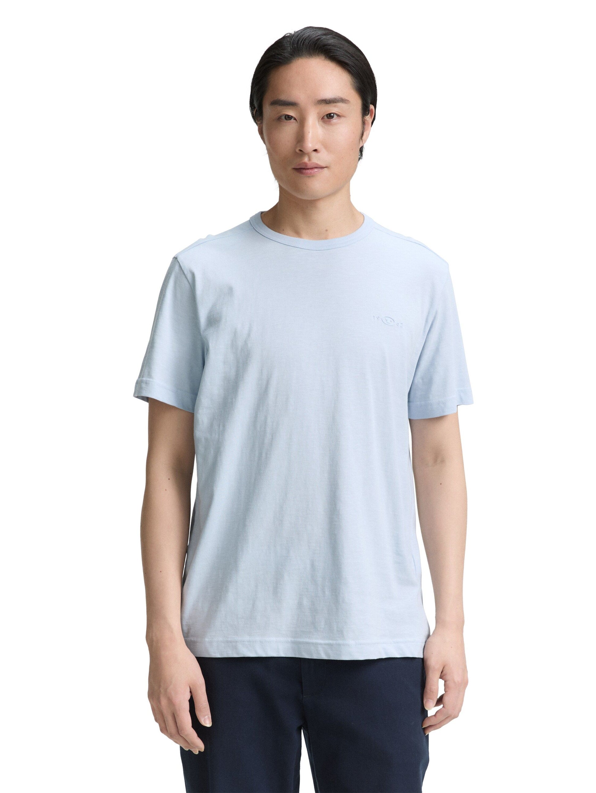 Tom Tailor Basic T-Shirt aus Baumwolle blau