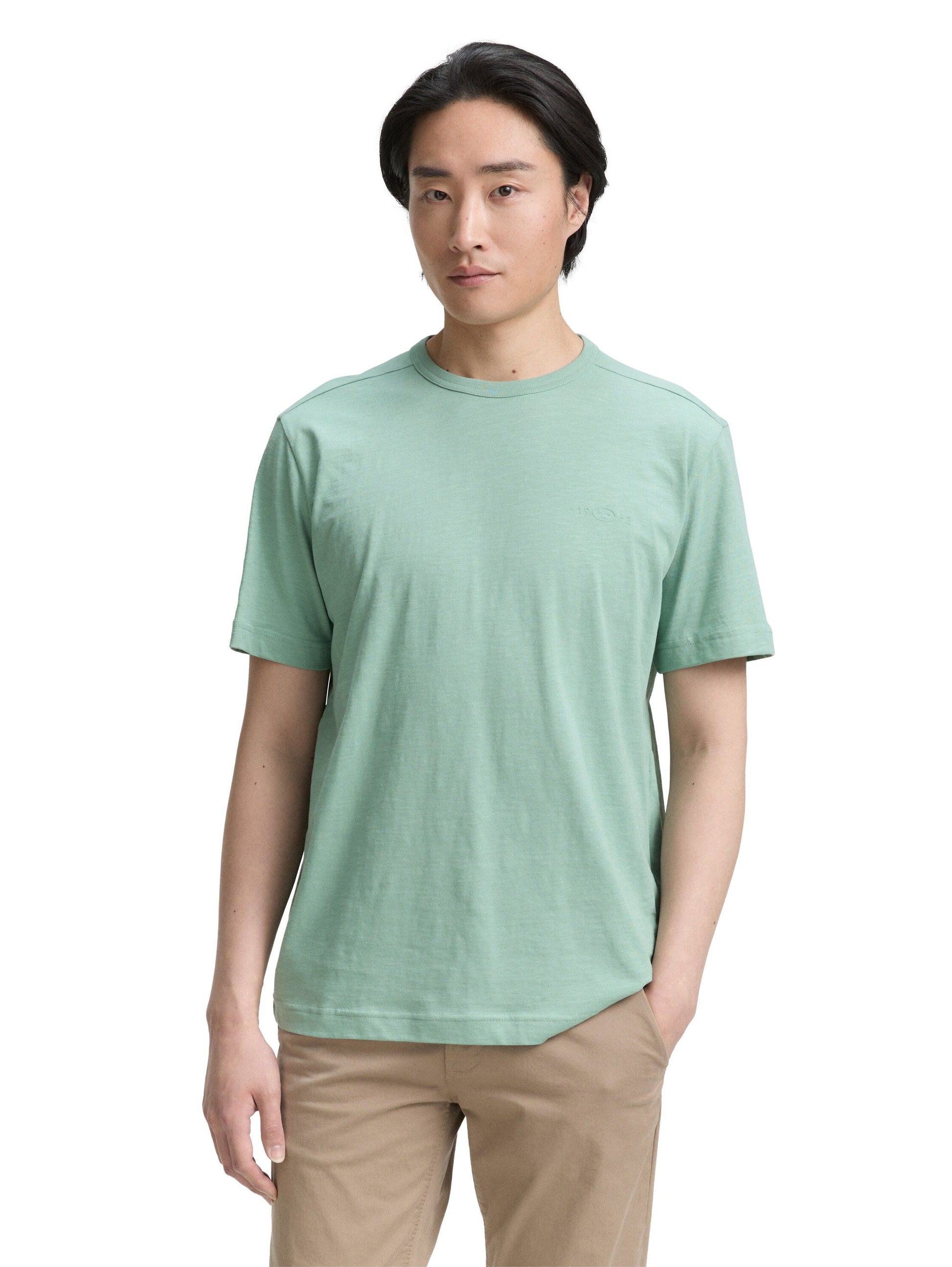 Tom Tailor Basic T-Shirt aus Baumwolle grün