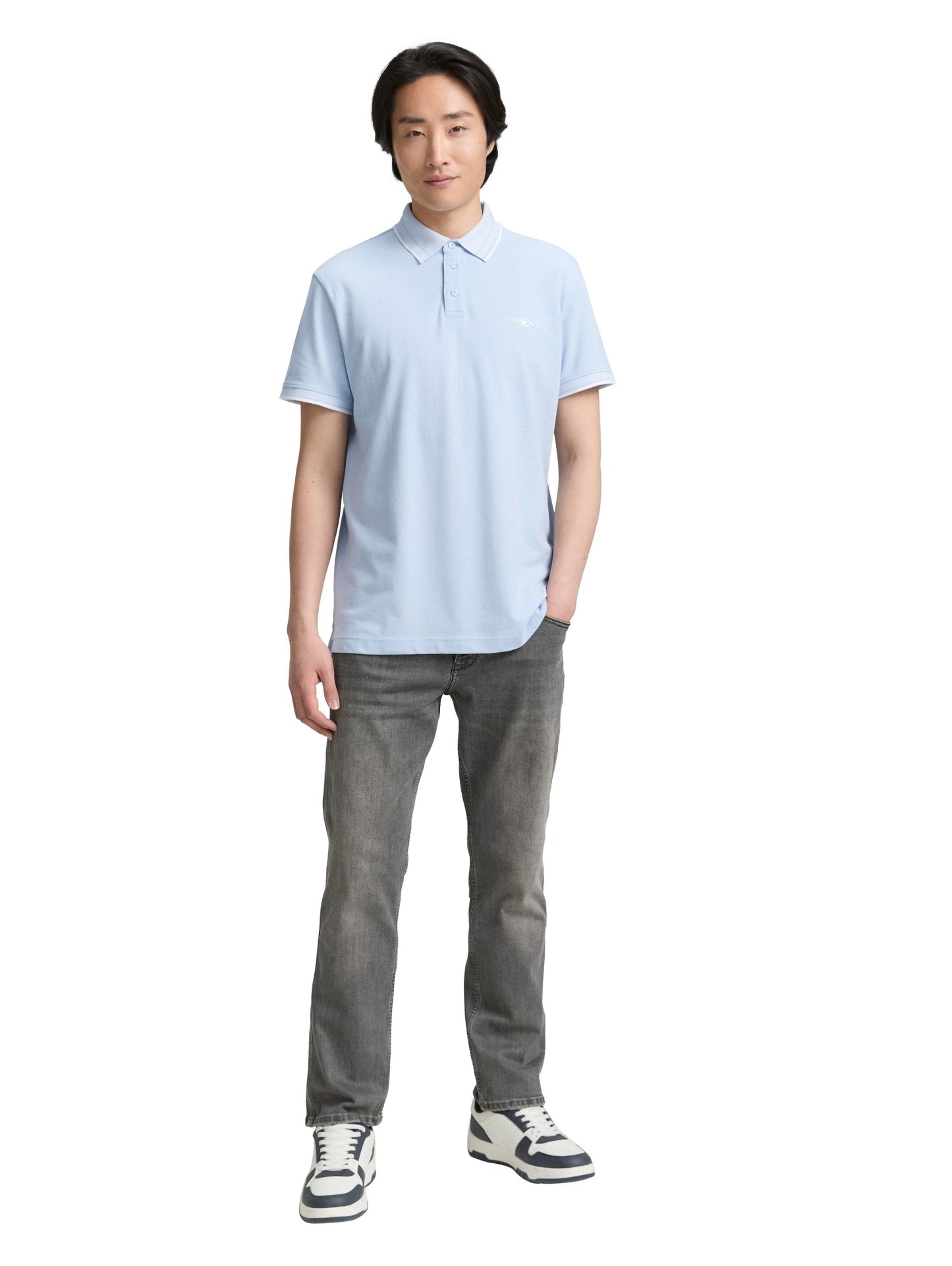 Tom Tailor Herren Piqué Poloshirt mit Stretch blau