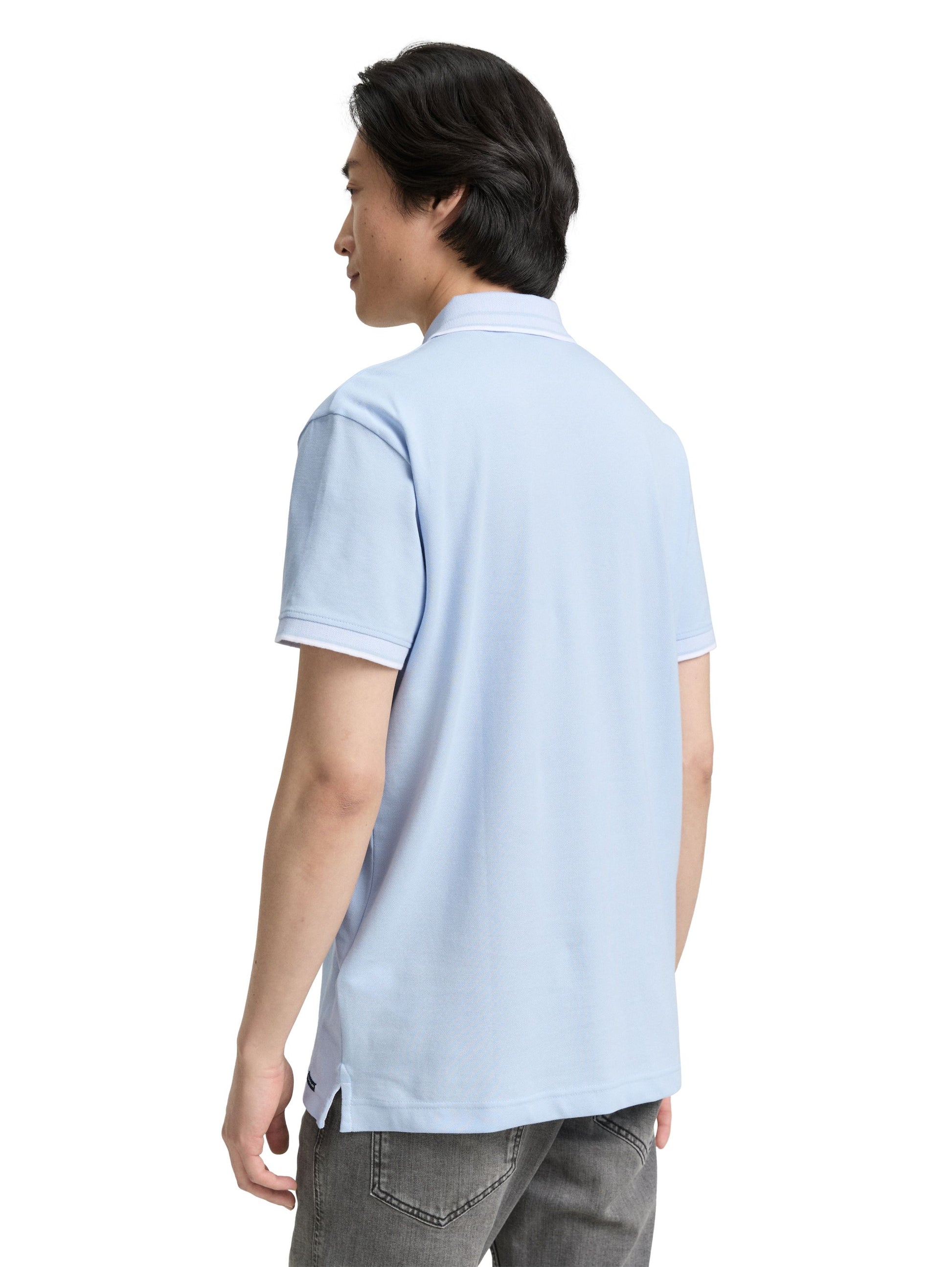 Tom Tailor Herren Piqué Poloshirt mit Stretch blau