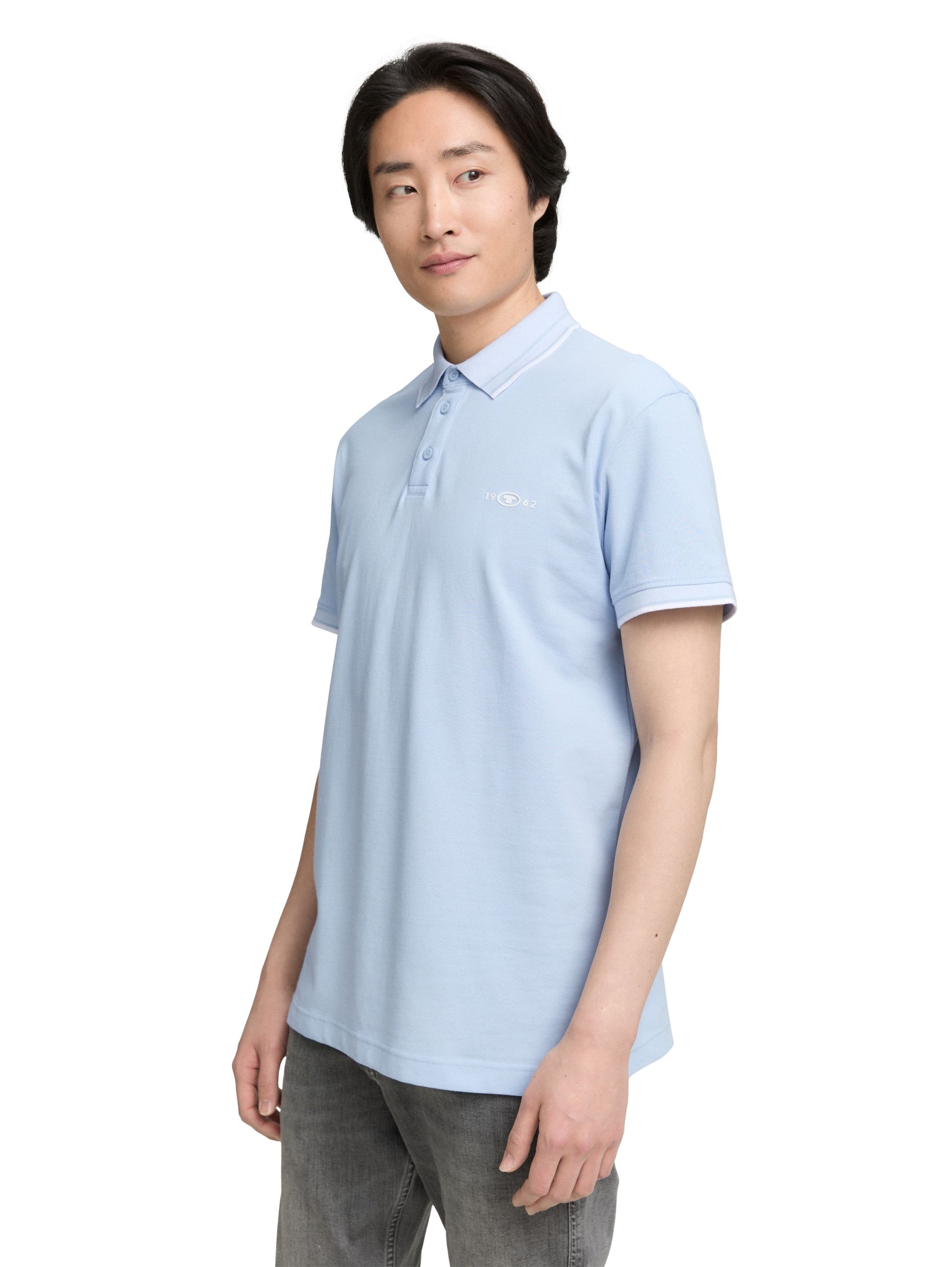 Tom Tailor Herren Piqué Poloshirt mit Stretch blau