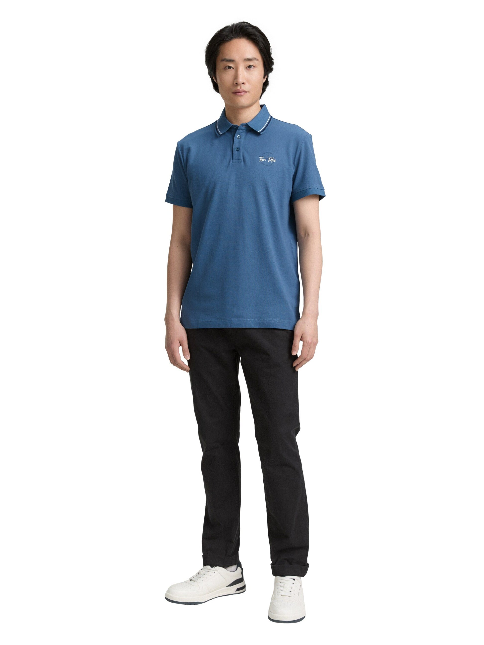 Tom Tailor Herren Piqué Poloshirt blau