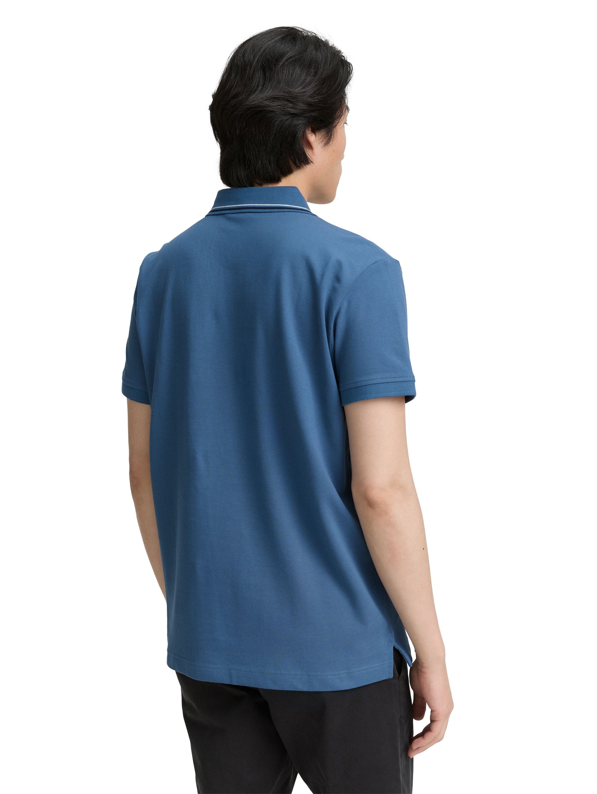 Tom Tailor Herren Piqué Poloshirt blau