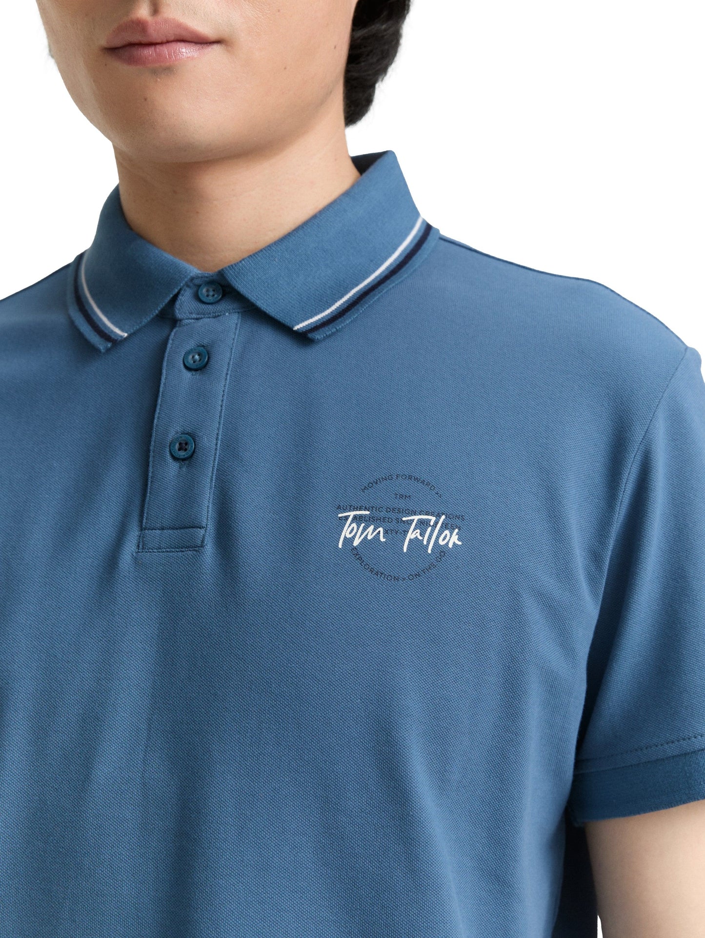Tom Tailor Herren Piqué Poloshirt blau