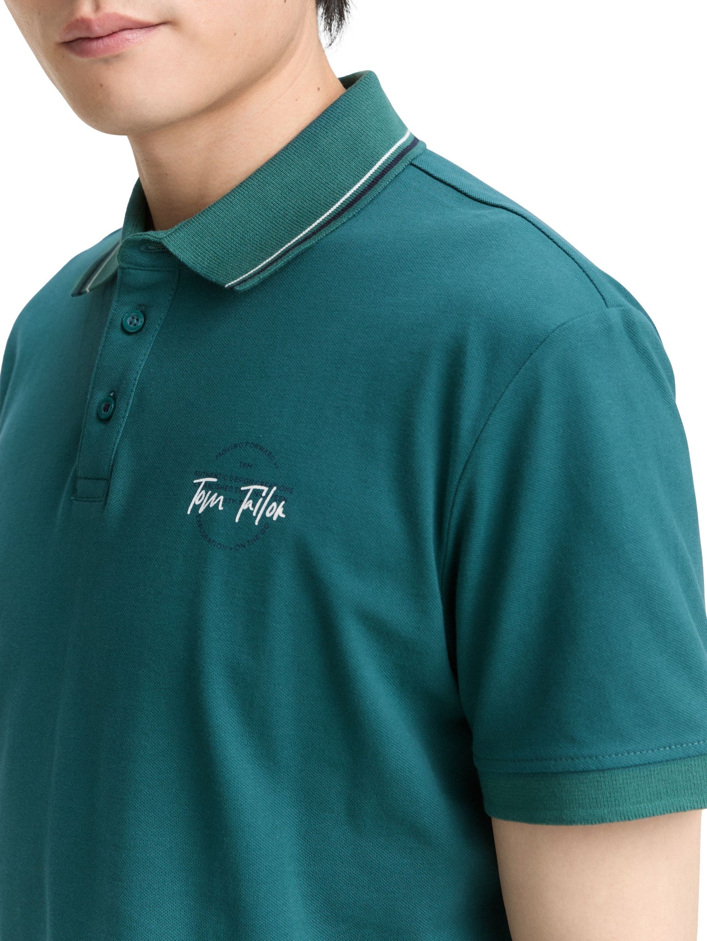 Tom Tailor Herren Piqué Poloshirt grün