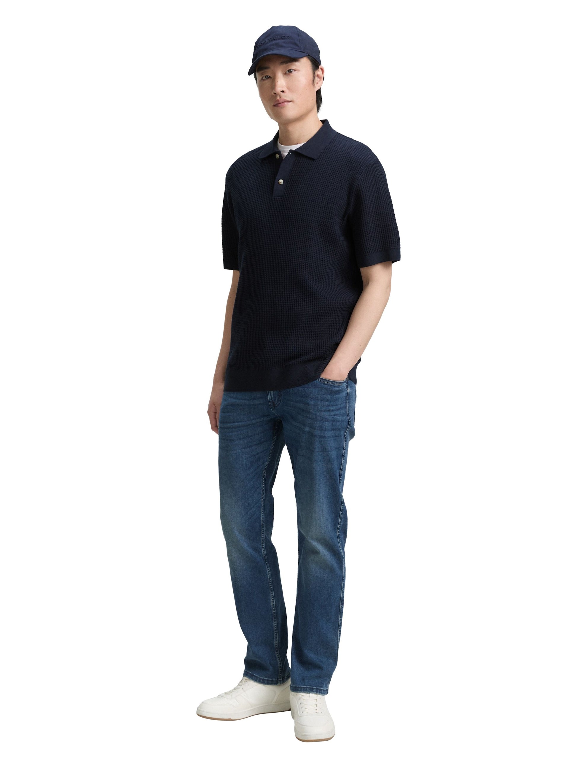 Tom Tailor Herren Polokragenpullover blau