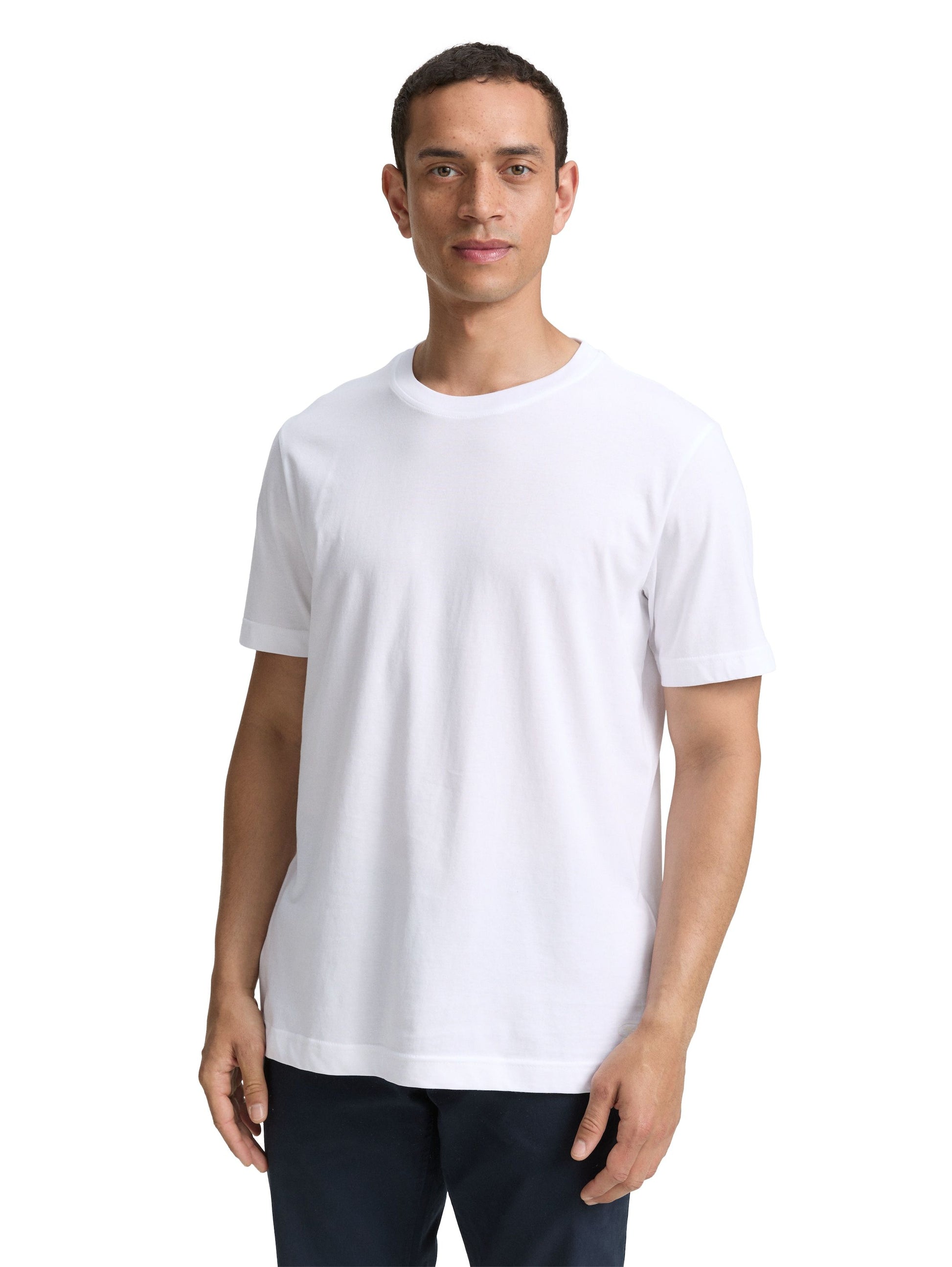 Tom Tailor Herren T-Shirts 2er-Pack weiß