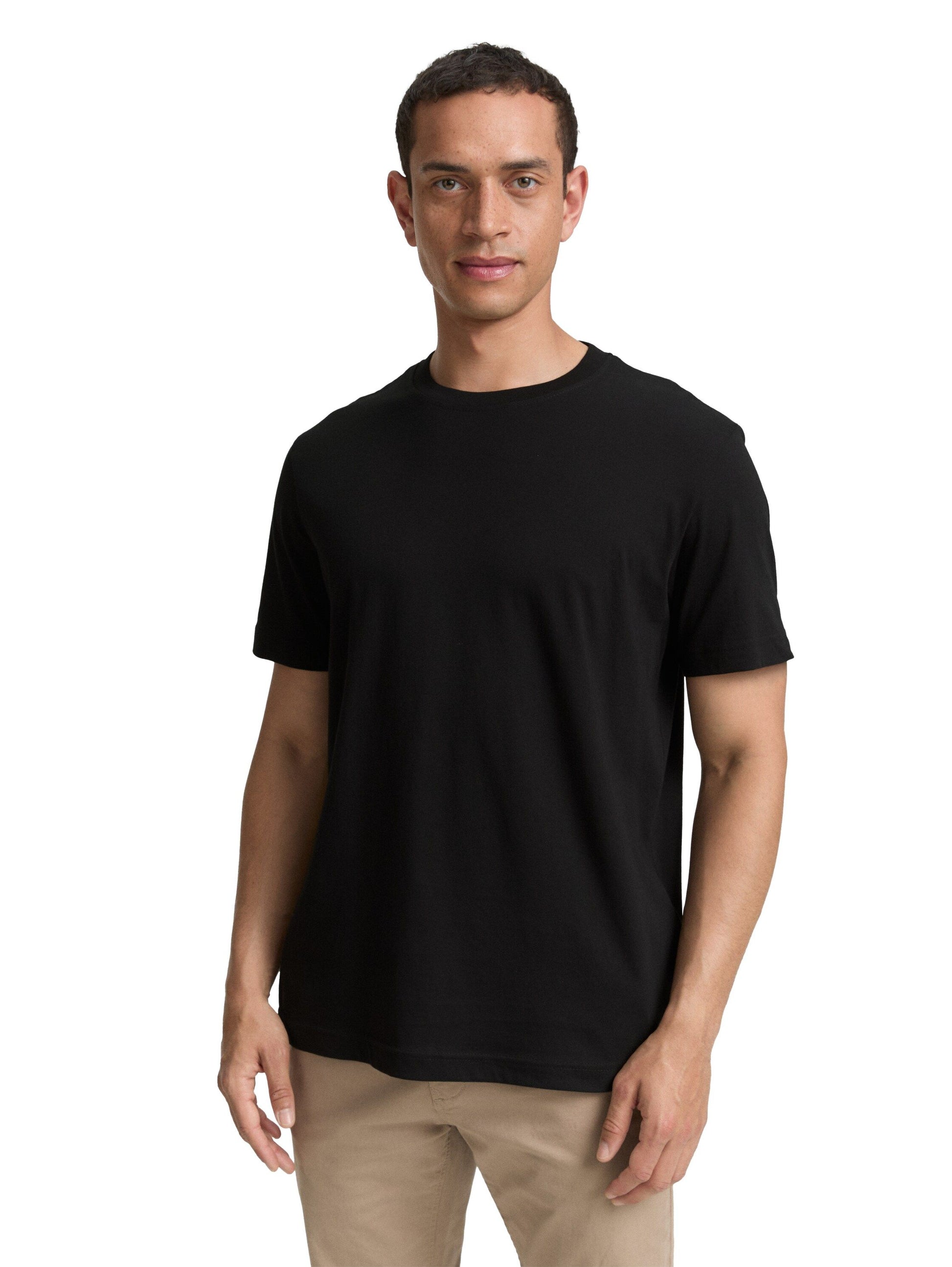 Tom Tailor Herren T-Shirts 2er-Pack schwarz