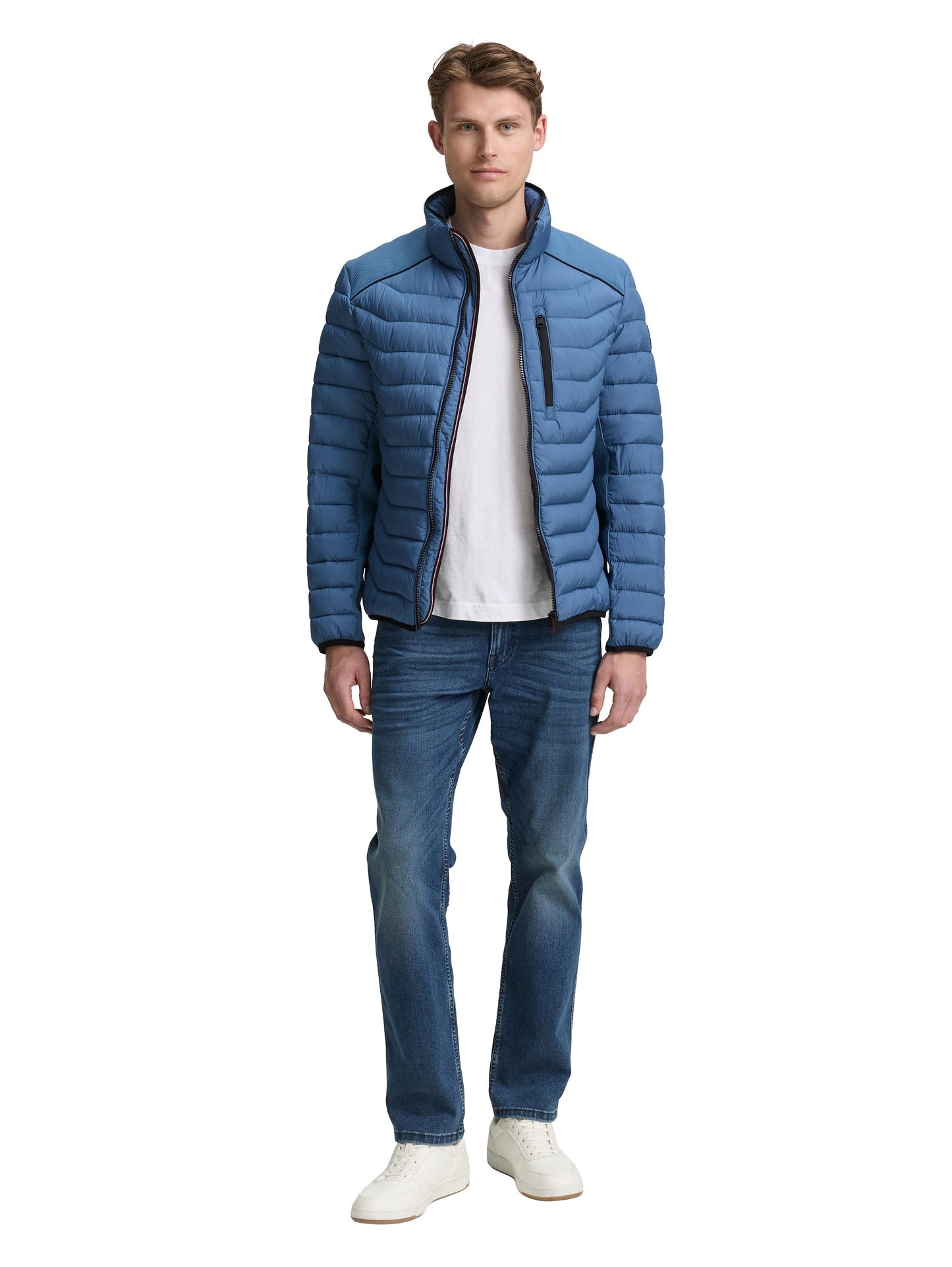 Tom Tailor Herren Hybrid Steppjacke blau