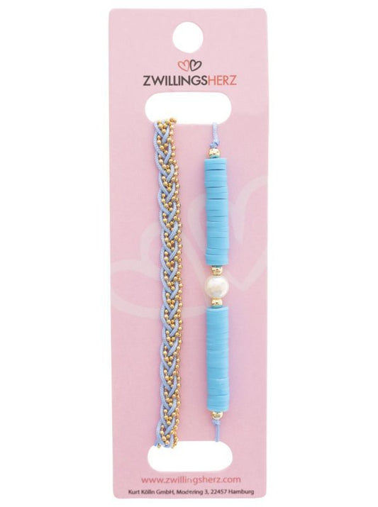 Zwillingsherz Damen Armband blau