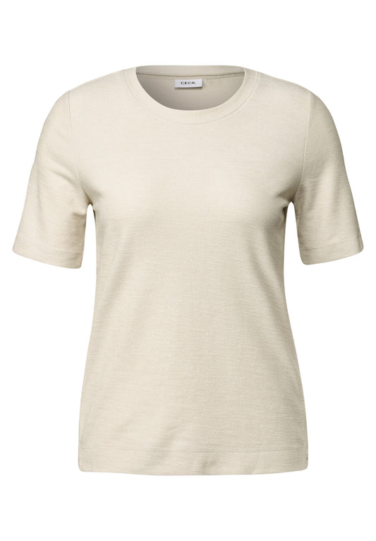 Cecil Damen Bouclé Slub Shirt XXL beige