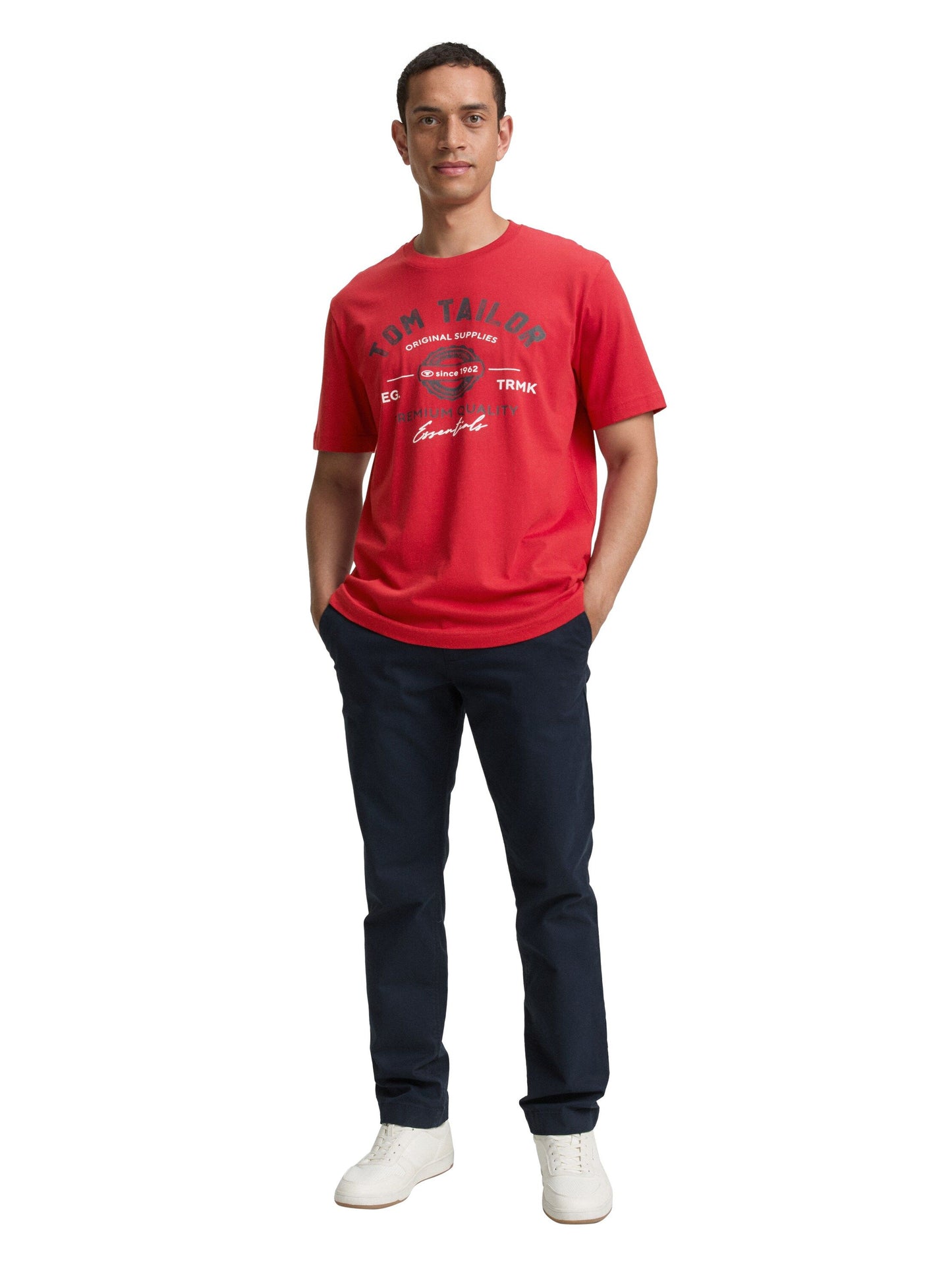 Tom Tailor Herren T-Shirt mit Logo-Print rot