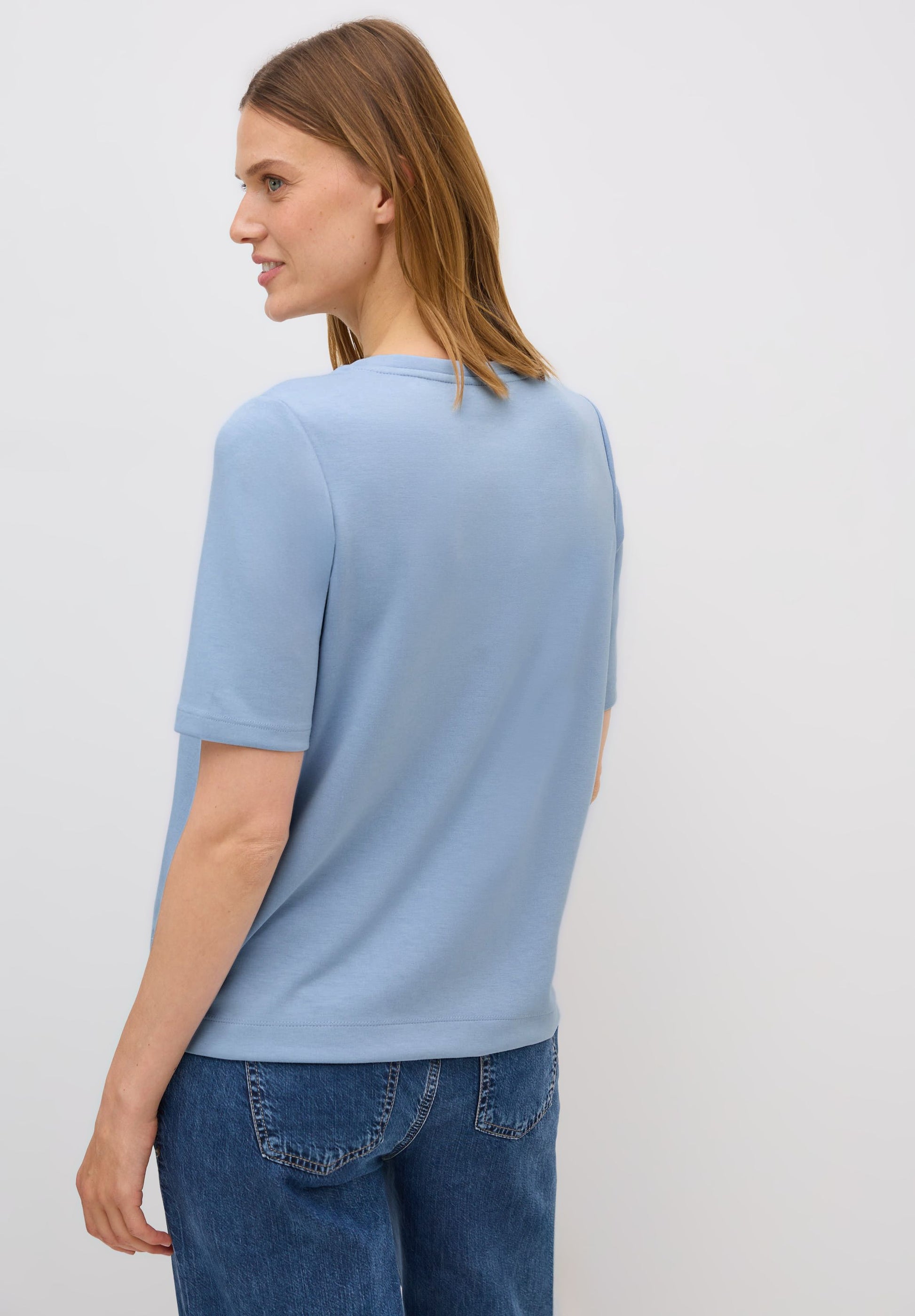 Cecil Damen Kurzarmsweatshirt blau