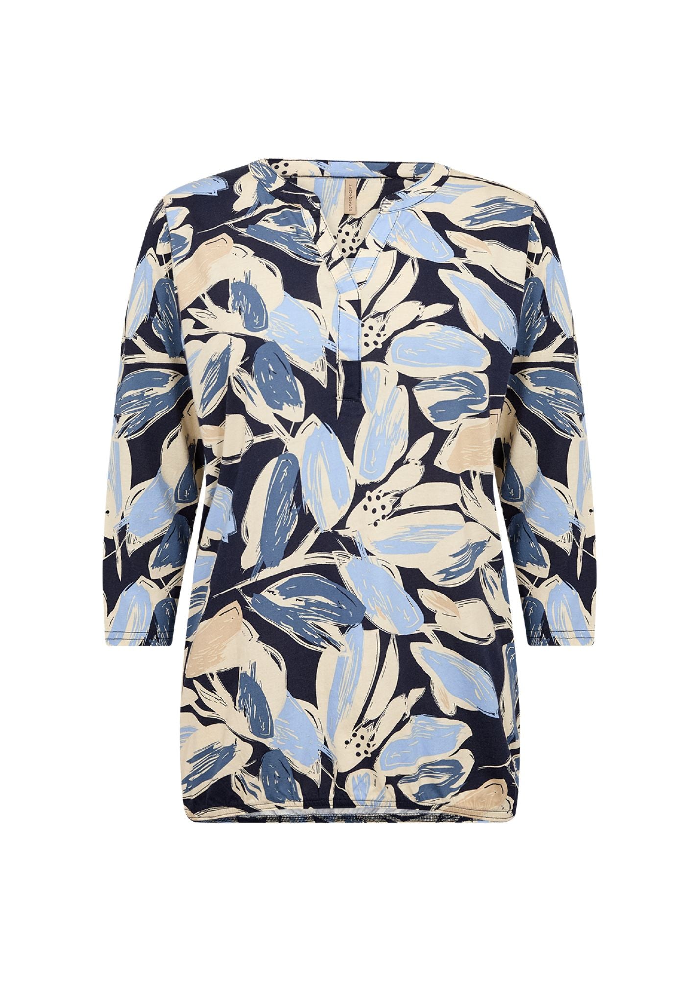 Soyaconcept Damen Bluse SC-FELICITY AOP 512 XXL blau