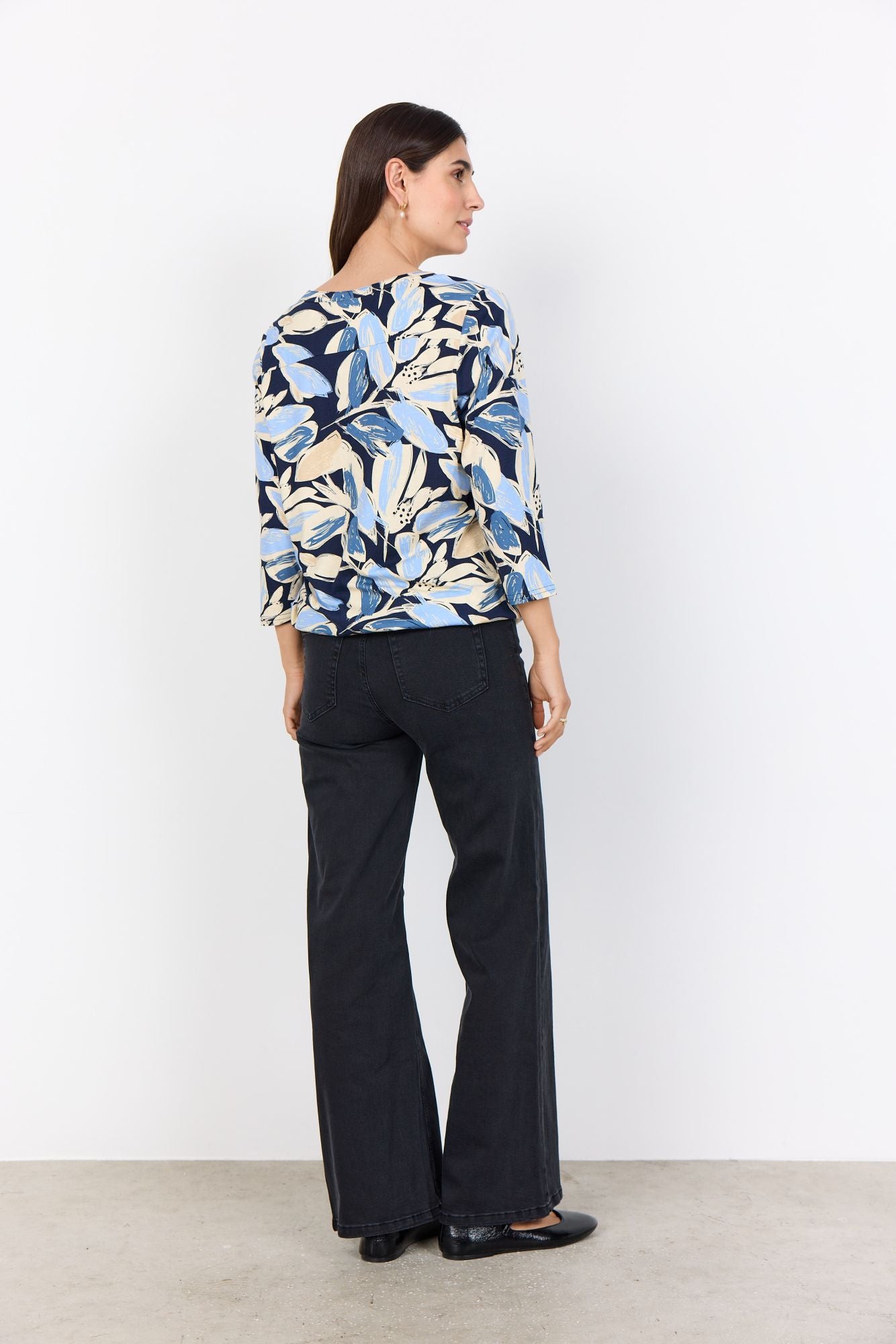 Soyaconcept Damen Bluse SC-FELICITY AOP 512 blau
