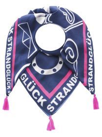 Zwillingsherz Damen Viereckstuch "Maritime Motive & Strandglück" blau