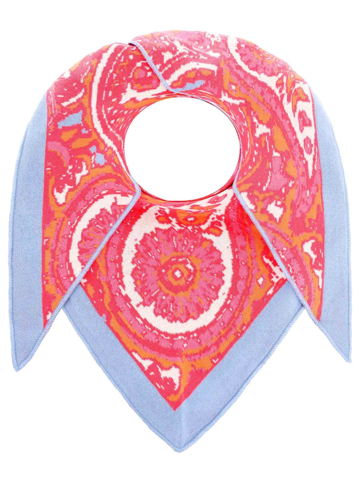 Zwillingsherz Damen Dreieckstuch "Paisley-Rand" pink