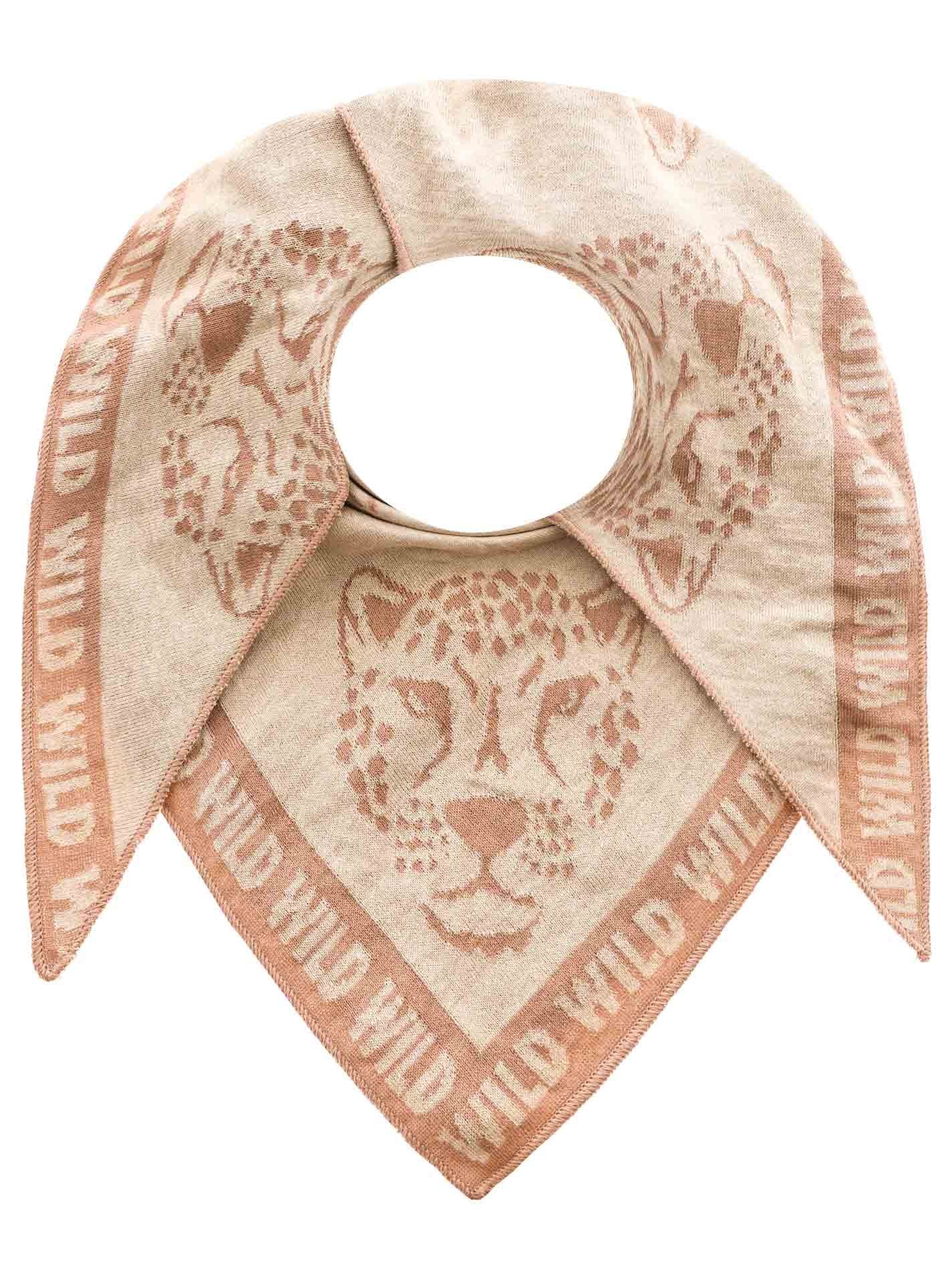 Zwillingsherz Damen Dreieckstuch "Leo Gesicht" beige