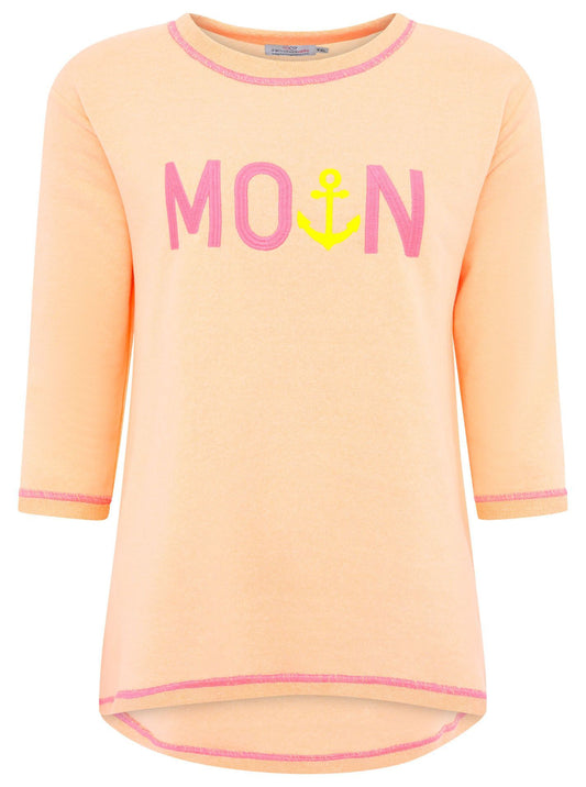 Zwillingsherz Damen 3/4 Arm Shirt Moin orange