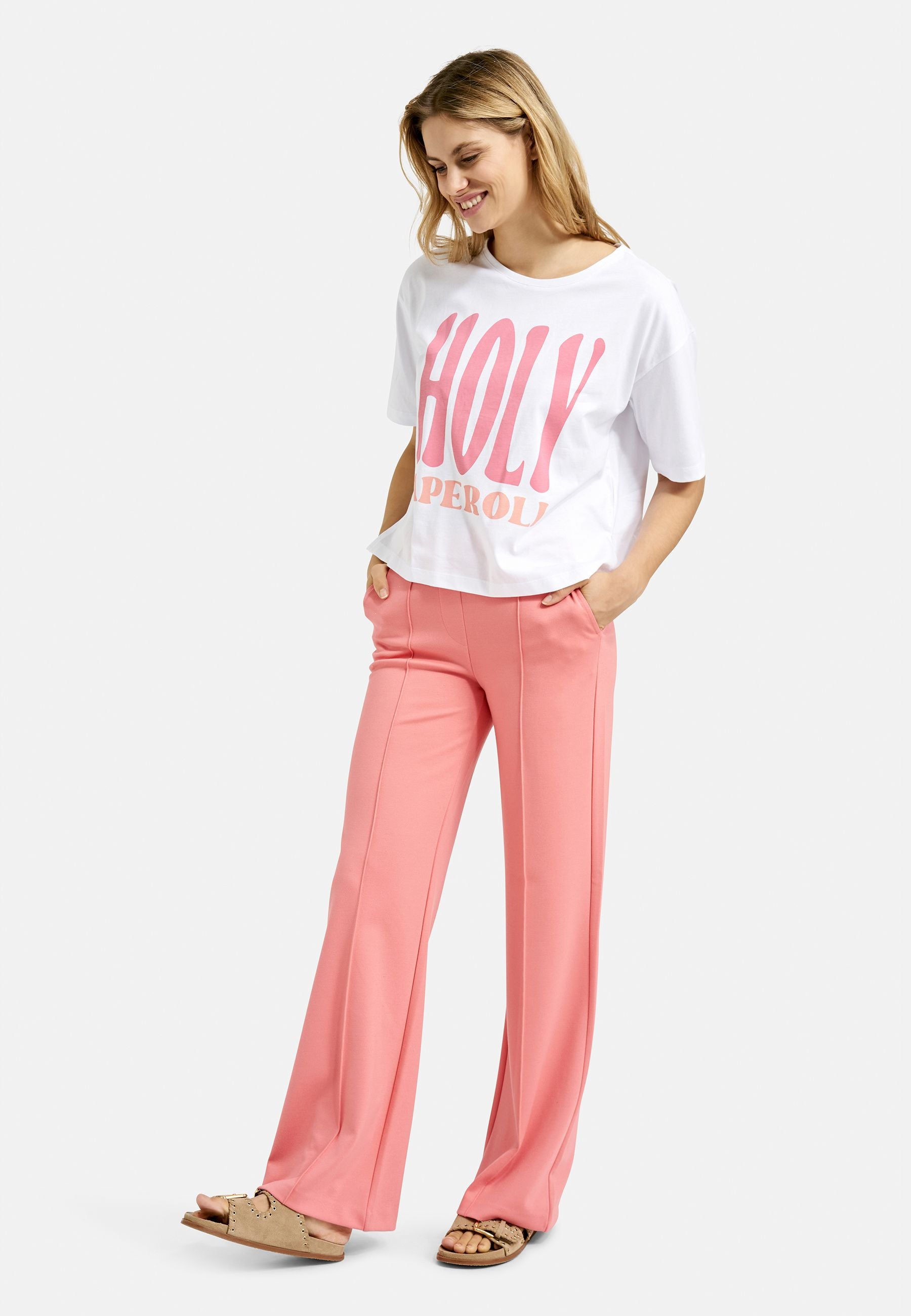 Smith&Soul Damen Boxy T-Shirt Wording weiß