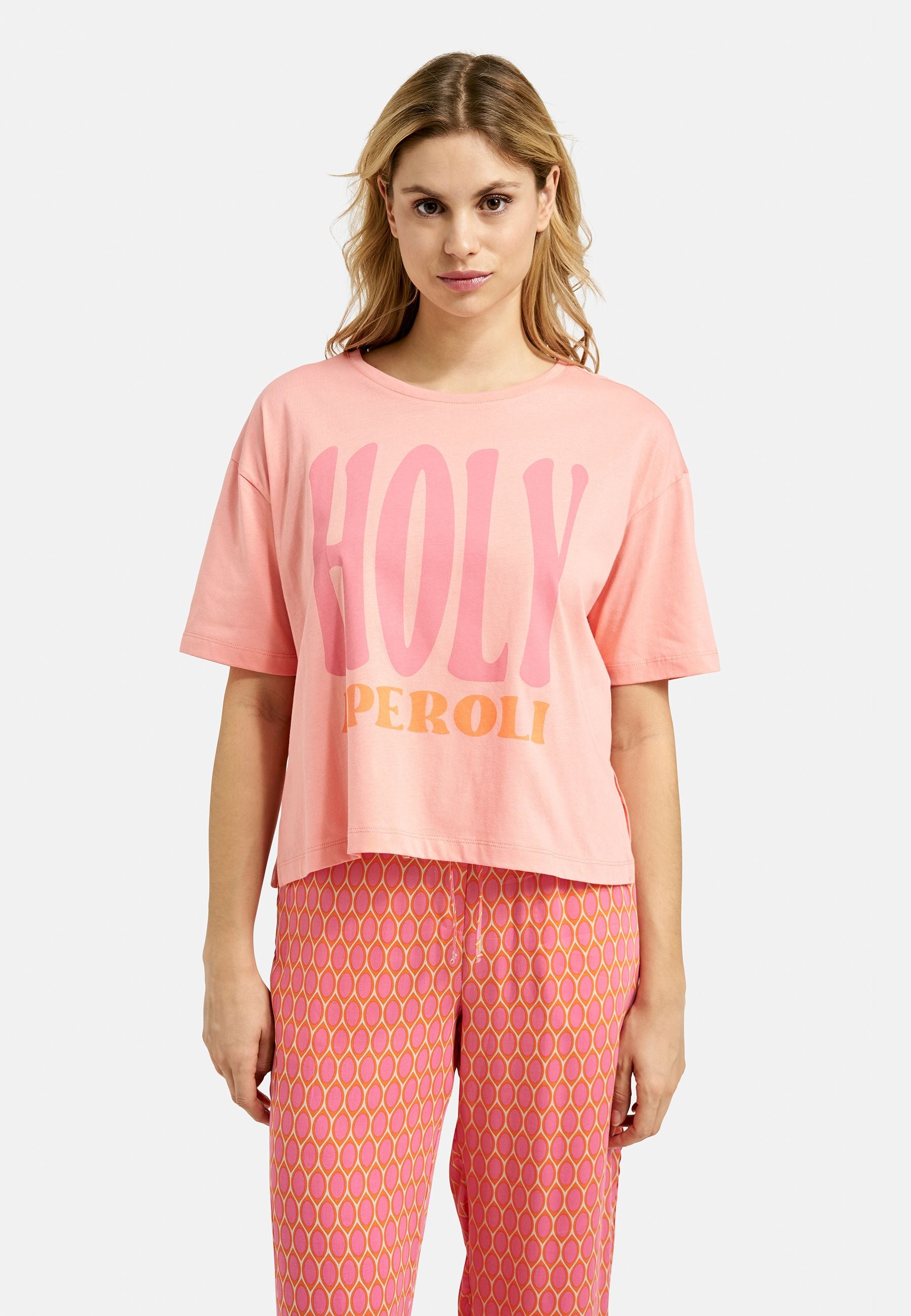 Smith&Soul Damen Boxy T-Shirt Wording rosa