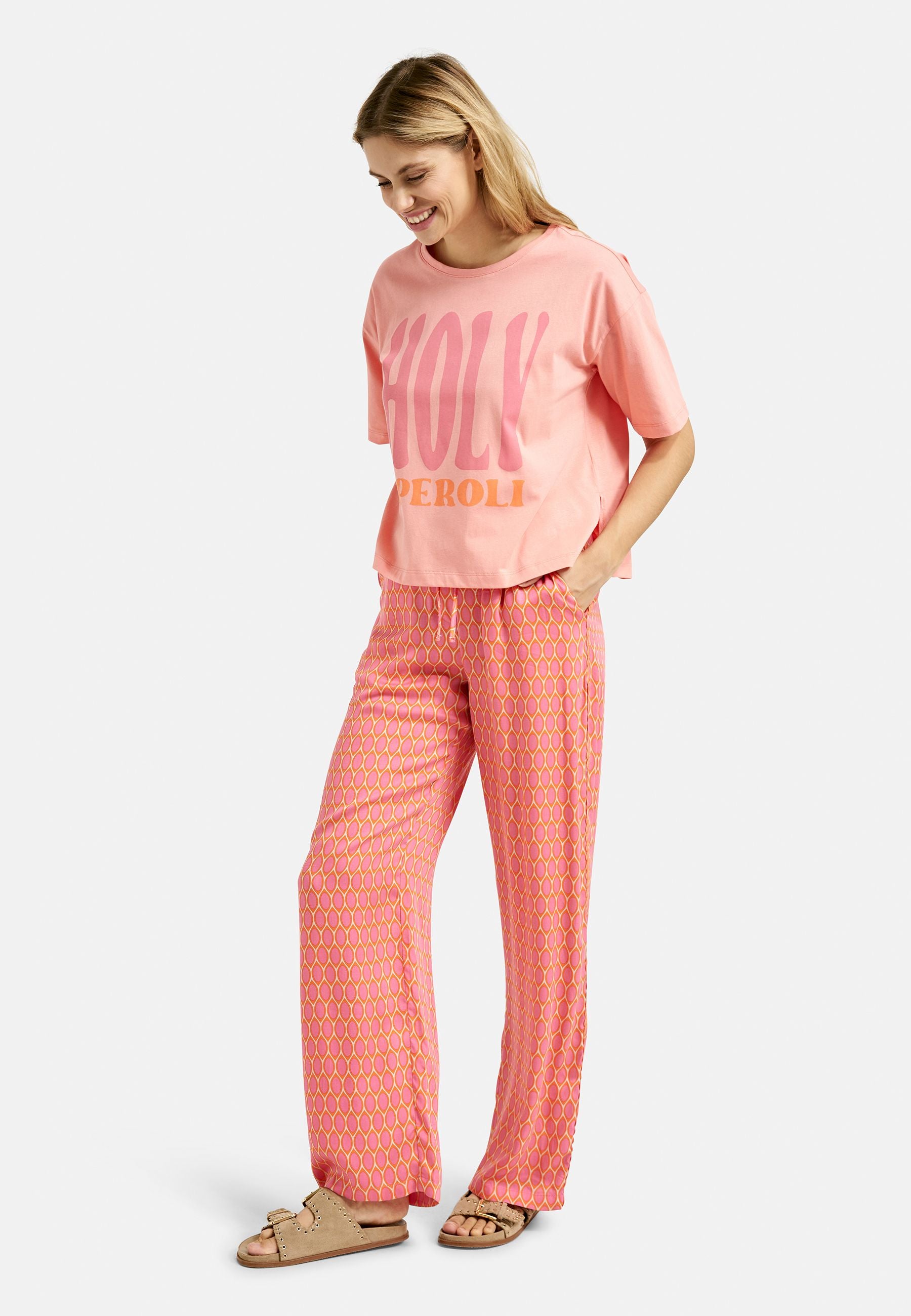 Smith&Soul Damen Boxy T-Shirt Wording rosa