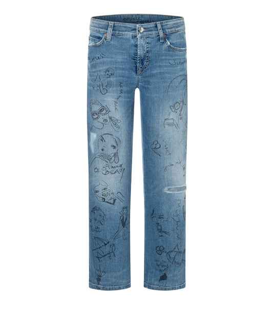 Cambio Damen Jeans Paris straight ancle 28 blau