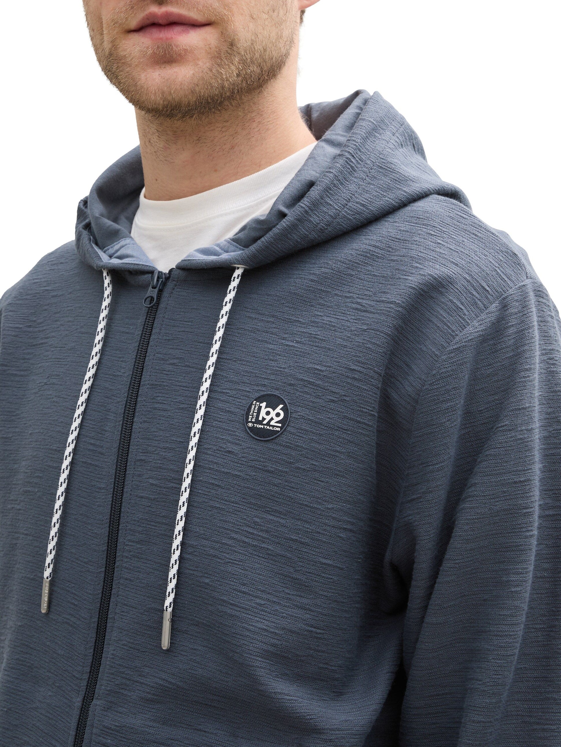 Tom Tailor Herren Ultralight Sweatjacke mit Kapuze grau