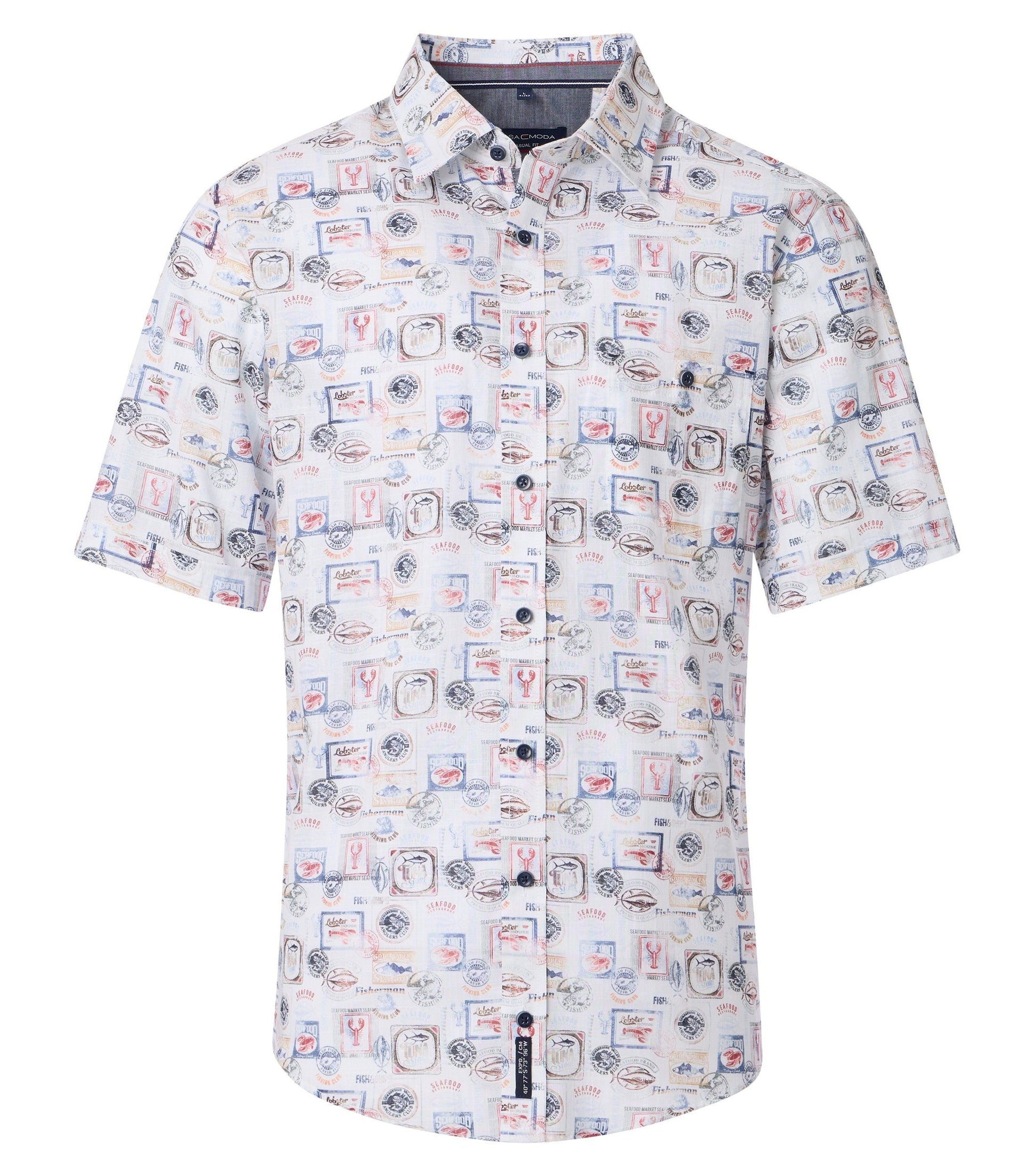 Casa Moda Herren Kurzarmhemd blau