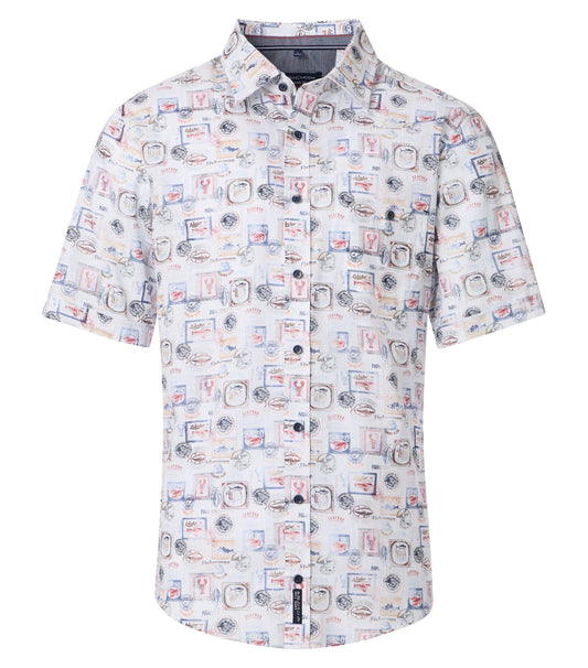 Casa Moda Herren Kurzarmhemd blau