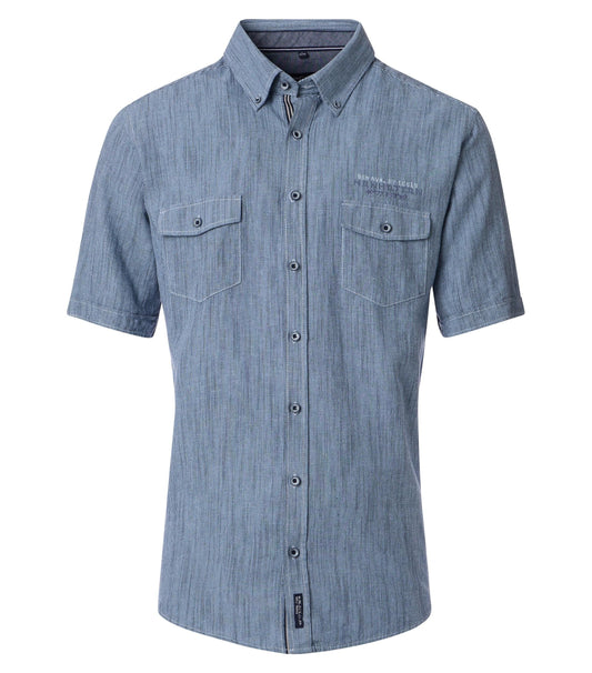 Casa Moda Herren Kurzarmhemd blau