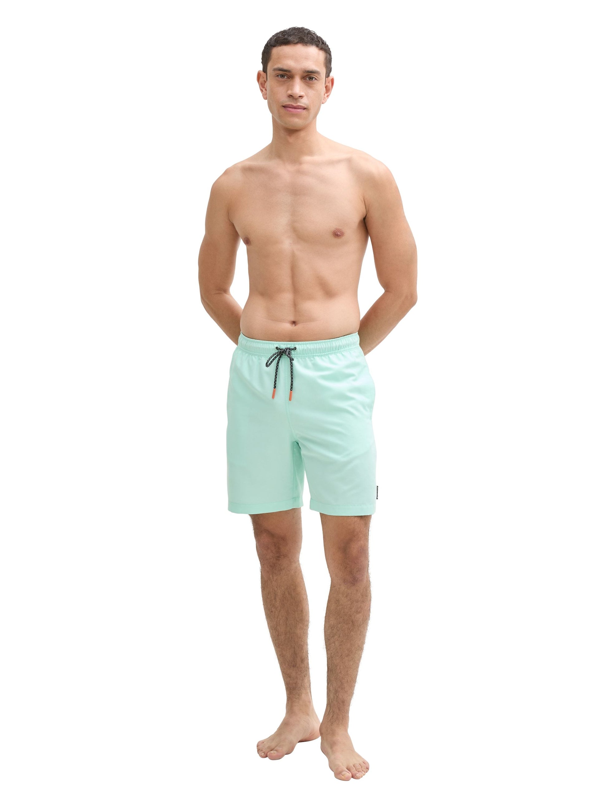 Tom Tailor Herren Basic Badeshorts grün