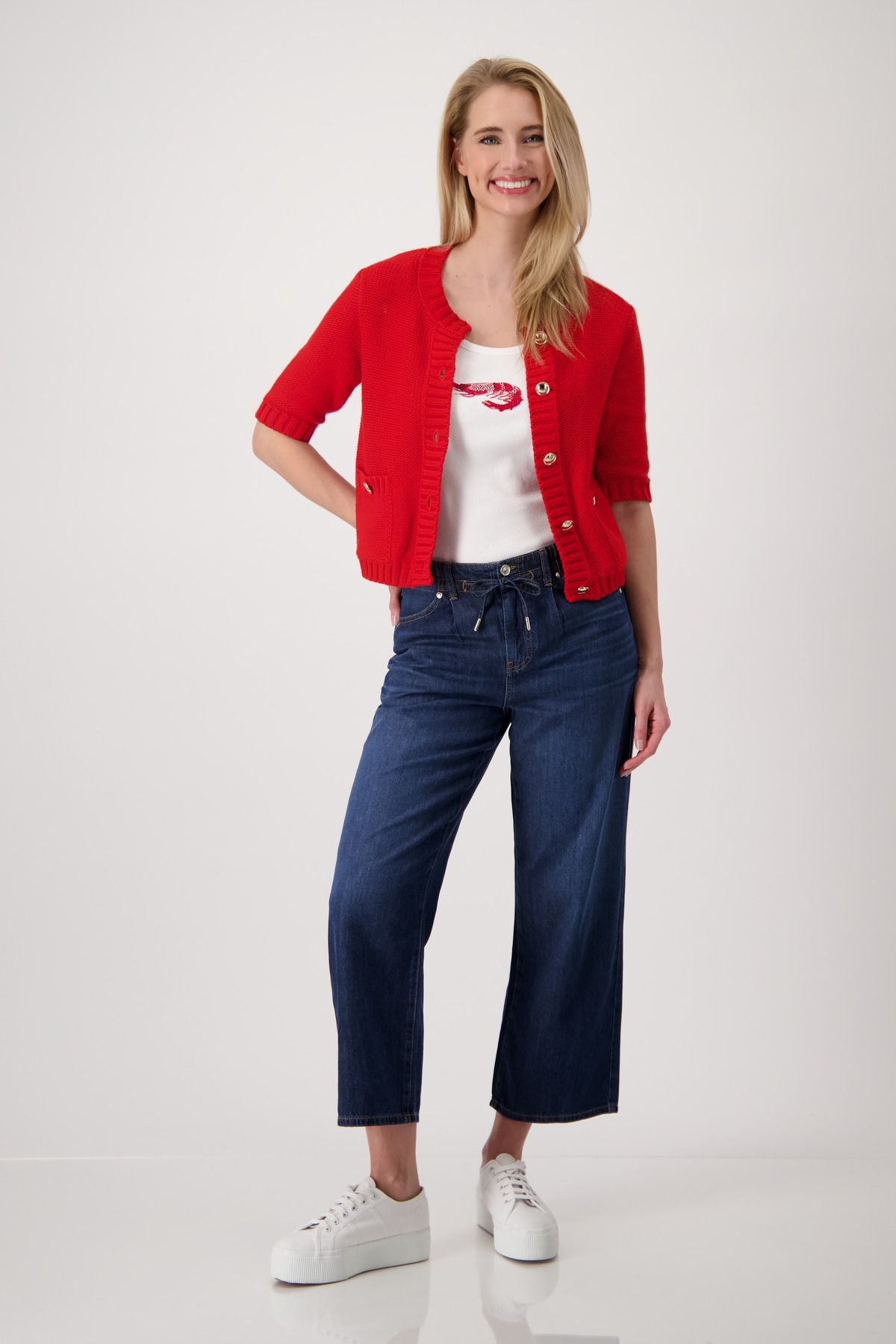 Monari Damen Strickjacke rot