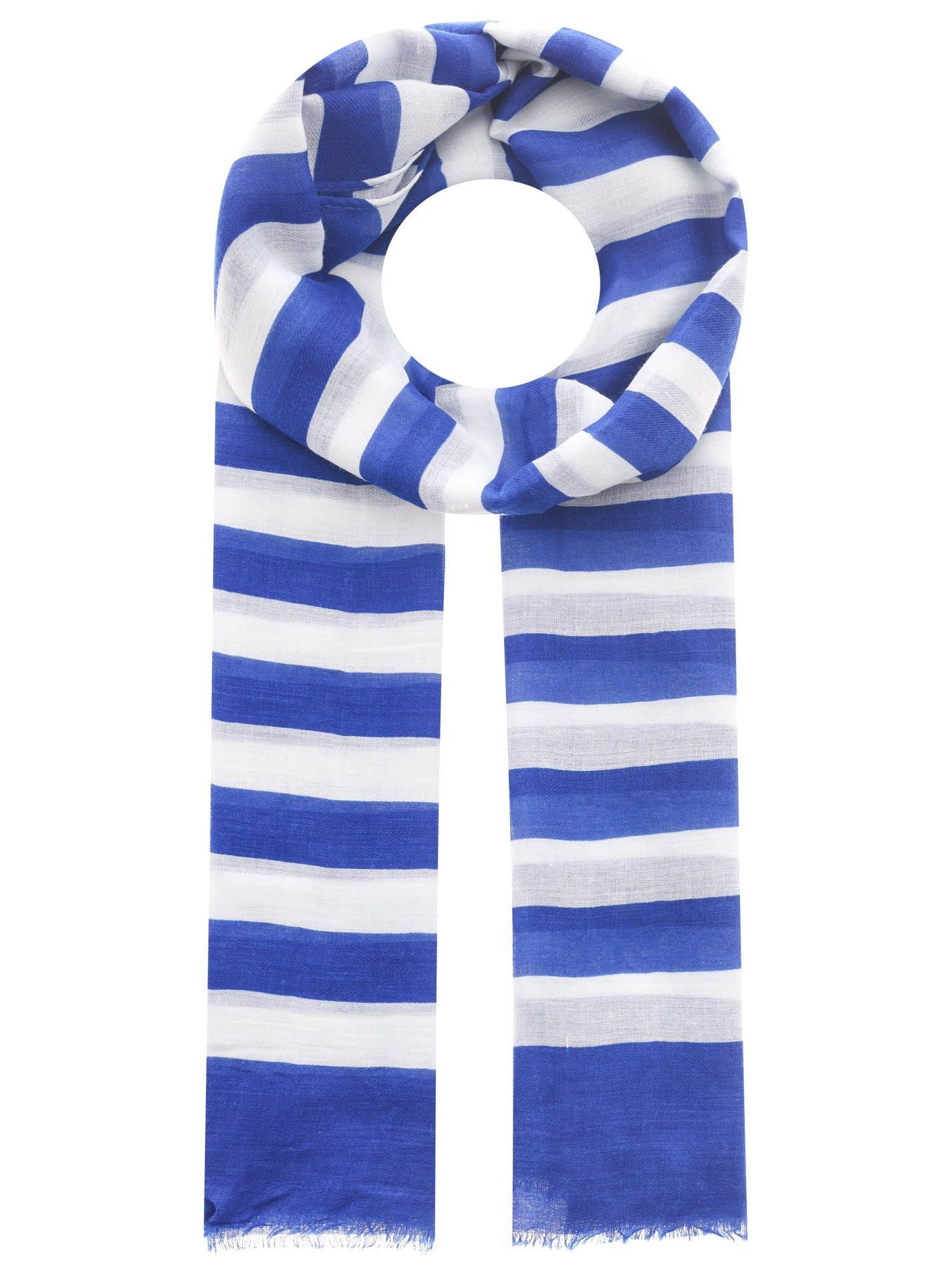 Zwillingsherz Damen Schal Streifen blau