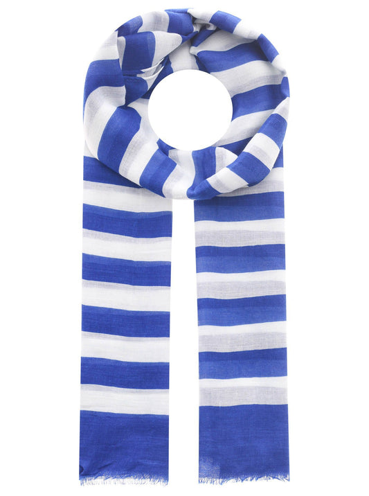Zwillingsherz Damen Schal Streifen blau