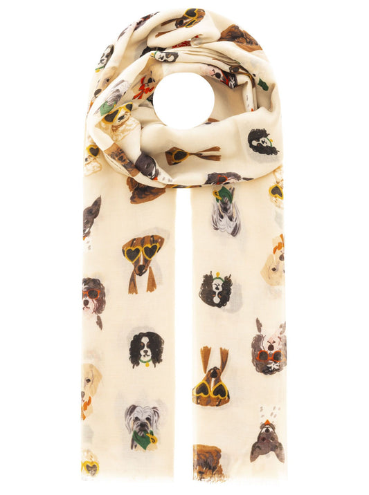 Zwillingsherz Damen Schal Dogs beige