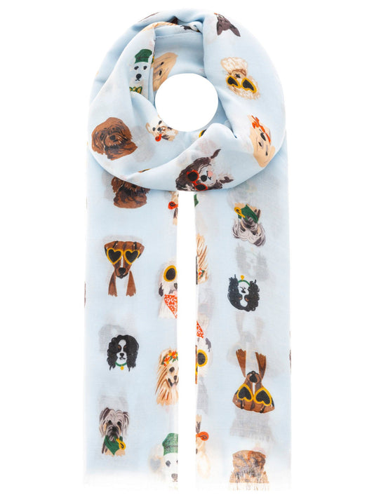 Zwillingsherz Damen Schal Dogs blau